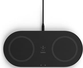 Cargador inalambrico qi 15w 2 en 1 para dispositivos apple samsung negro