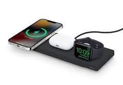 Cargador inalambrico 3 en 1 con magsafe, carga simultaneamente tu iphone 17, air, 17 pro, 17 pro max, 15, 15 pro, 15 plus, 15 pro max,14, 14 pro, 14 plus, 14 pro max, 13, 13 mini, 13 pro, 13 pro max, 12, 12 mini, 12 pro, 12 pro max (con hasta 15 w) apple watch series 1,2,3,4,5,6,7,8,9,10, se segunda generacion, ultra 2, ultra airpods airpods pro y airpods pro segunda generacion auriculares con carga inalambrica comodidad con estilo: optimizado para una gran velocidad negro