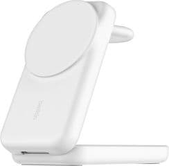 Cargador inalambrico qi2 25w 3 en 1 ultracharge magnetico plegable para dispositivos apple iphone 17, air, 17 pro, 17 pro max, 16, 16 plus, 16 pro, 16 pro max, 15, 15 pro, 15 plus, 15 pro max, 14, 14 pro, 14 plus, 14 pro max, 13,13 mini, 13 pro, 13 pro max, 12, 12 mini, 12 pro, 12 pro max, airpods 4, airpods (3. generacin) con funda de carga con magsafe apple airpods pro (2. generacion) apple watch series 1,2,3,4,5,6,7,8,9,10, google pixel 10, 10 pro, 10 pro fold, 10 pro xl, color blanco