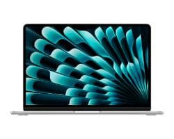 Macbook air 13.6' chip m5 con cpu de 10 nucleos 16gb de memoria unificada 512gb ssd grafica m5 gpu de 8 nucleos touch id trackpad force pantalla liquid retina teclado magic keyboard sin adaptador de corriente plata