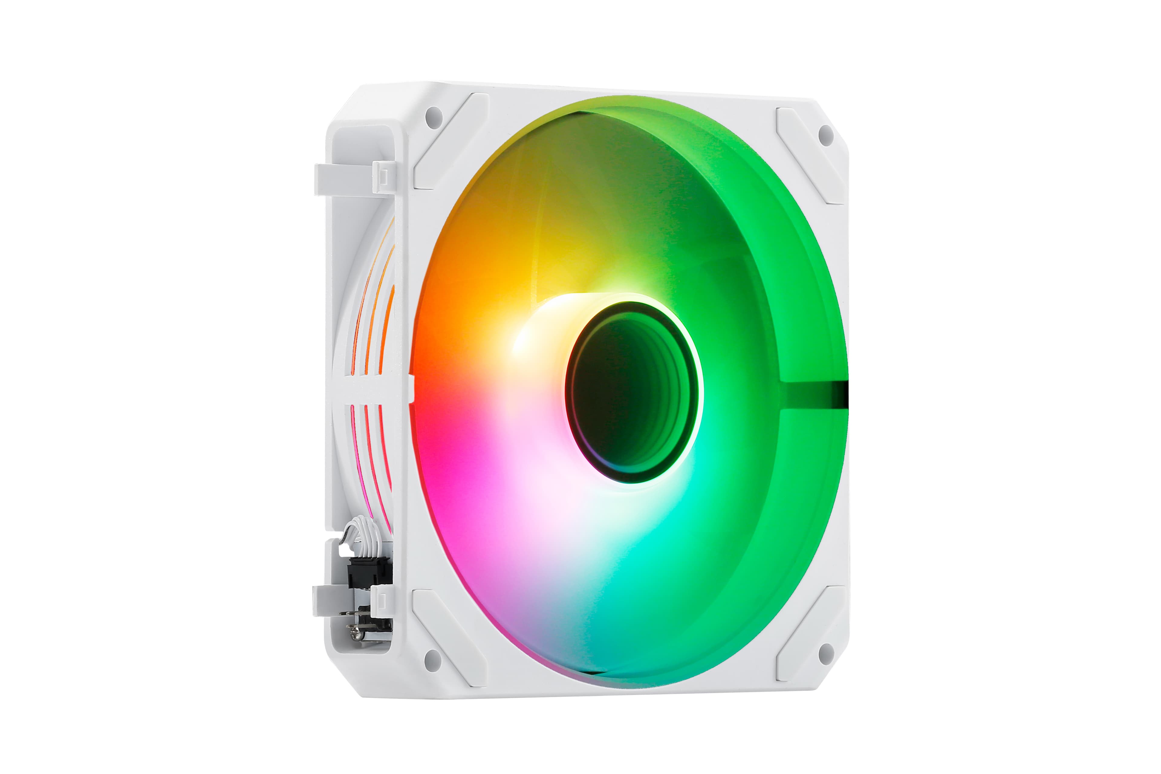 ABYSM Gaming Ventilador Arclight 2.0 Pack 3 en 1 Blanco, Iluminación ARGB y Capacidad de Conectarlos en Serie (Clic&Go)