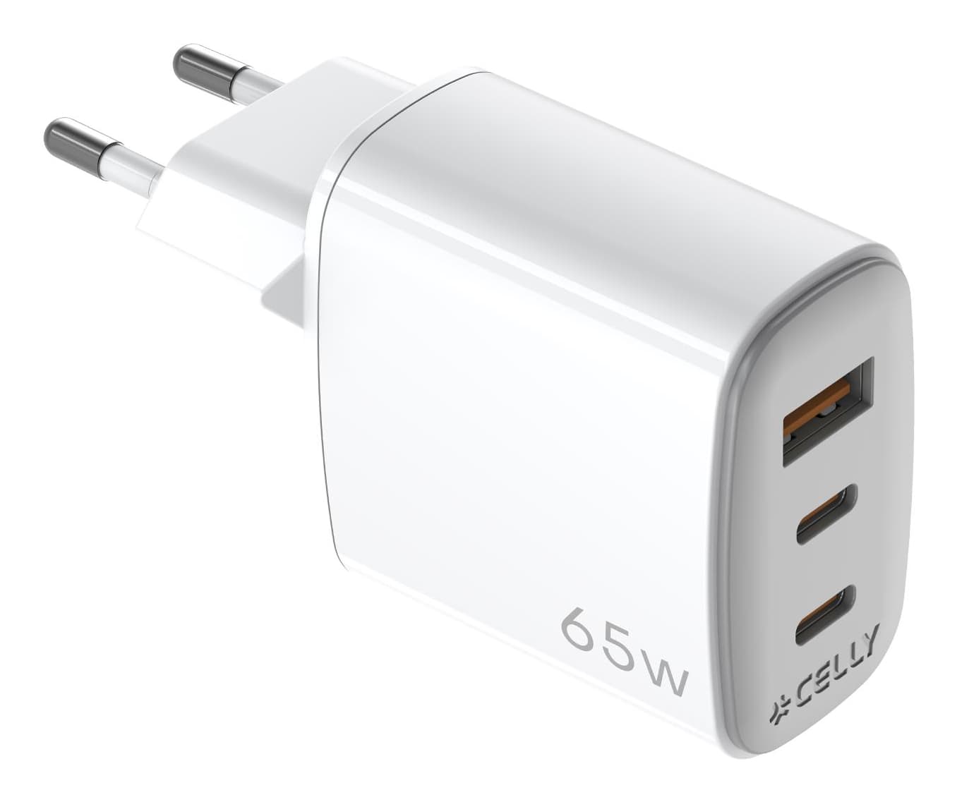 Celly UPTC1USB2USBC65 cargador de dispositivo móvil Smartphone, Tableta, Teléfono Blanco USB Interior