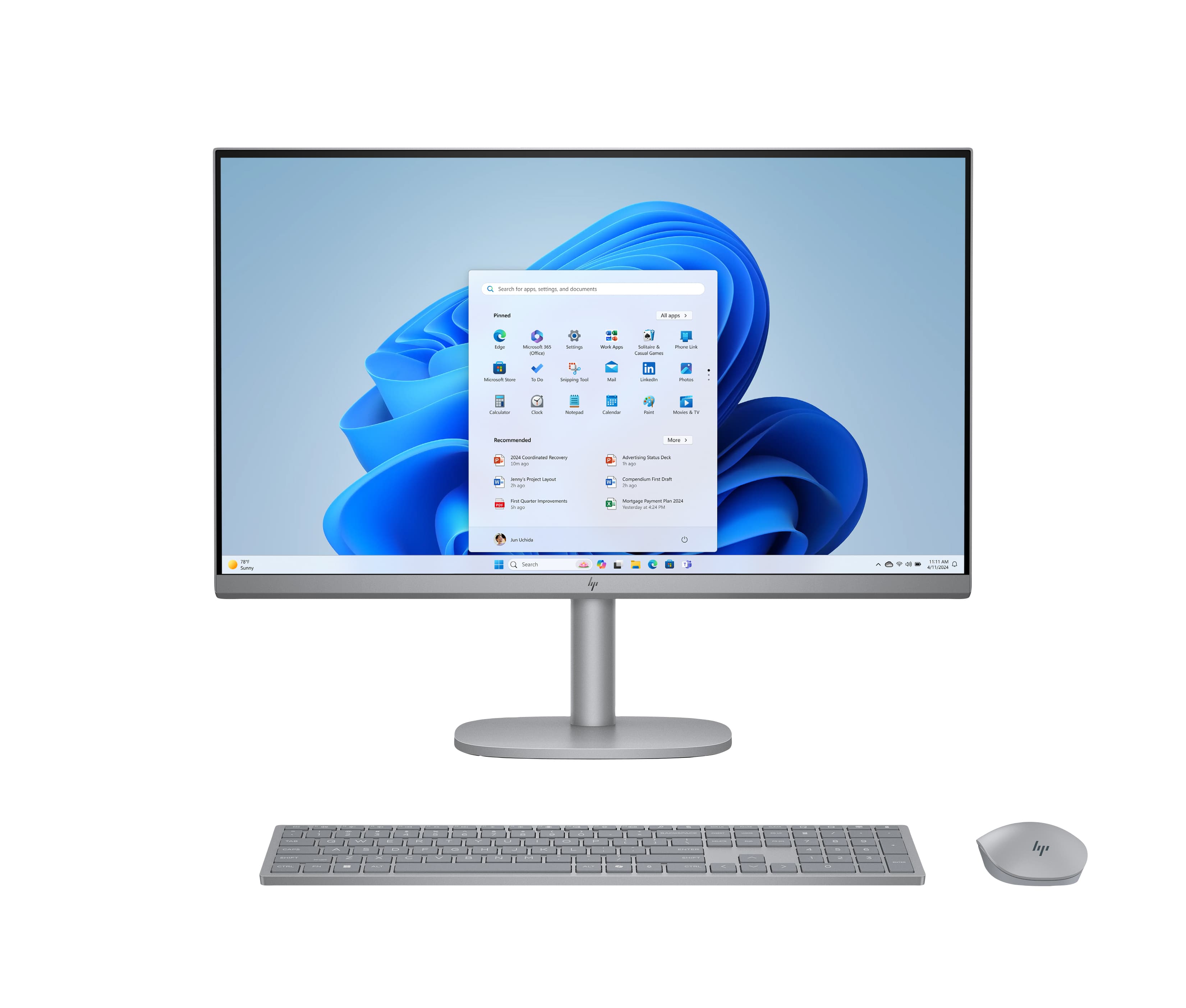 HP OmniStudio X 27-cs0010ns Intel Core Ultra 5 125H 68,6 cm (27") 1920 x 1080 Pixeles PC todo en uno 32 GB DDR5-SDRAM 1 TB SSD Windows 11 Home Wi-Fi 7 (802.11be) AI PC Plata
