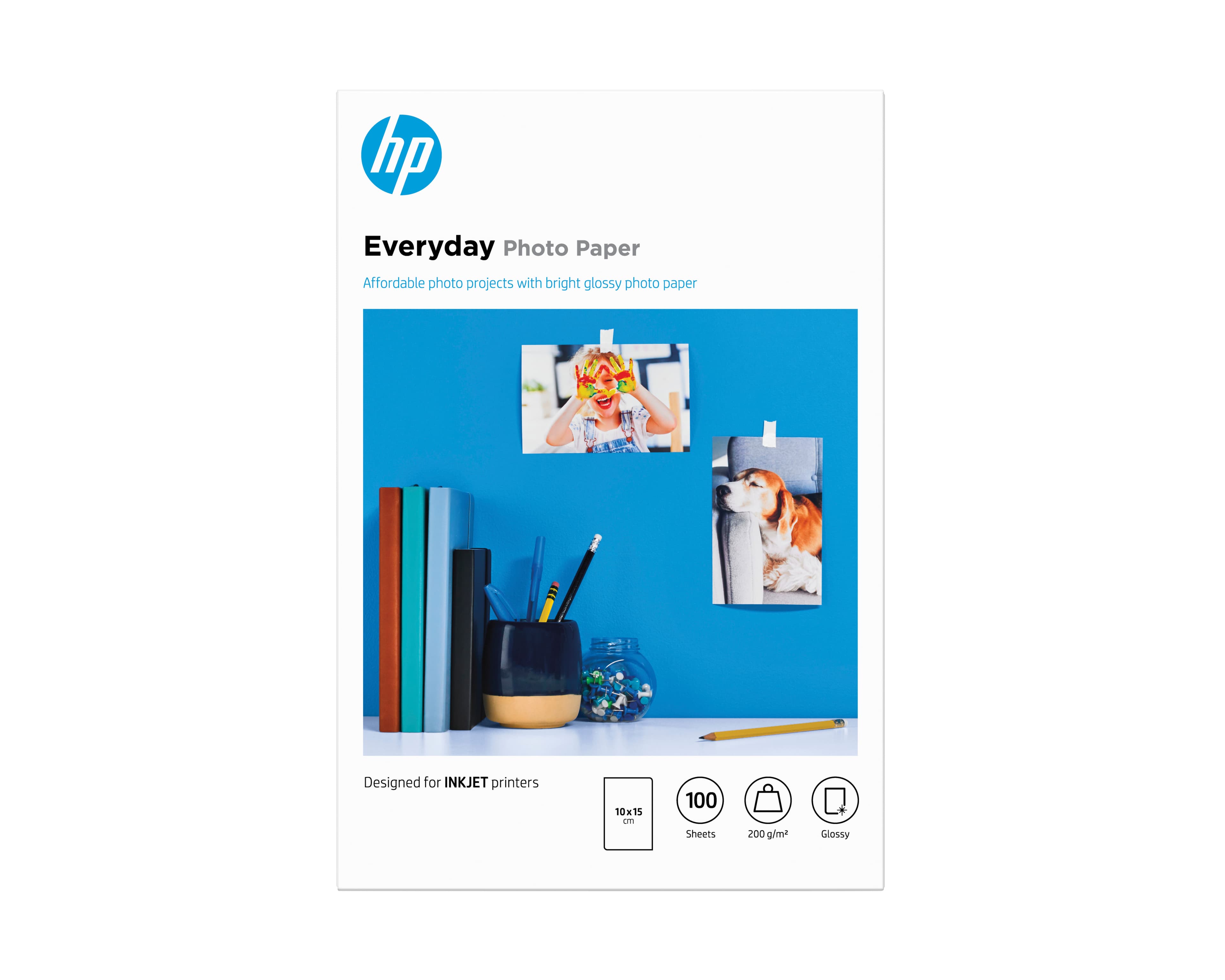 HP Papel fotográfico Everyday brillante de 200 g/m2 10 x 15 cm (101 x 152 mm) 100 hojas