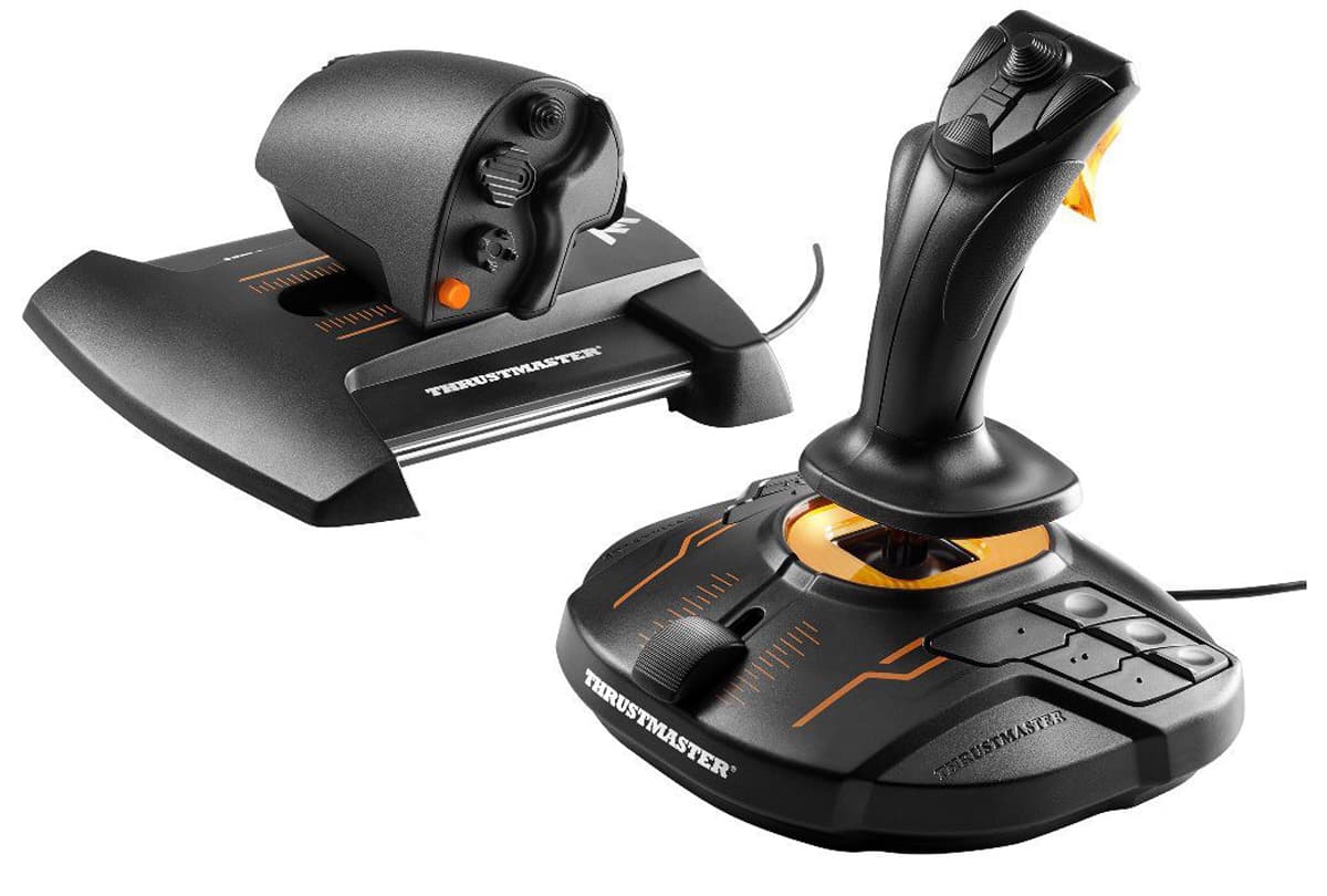 Thrustmaster T-16000M FCS Hotas Negro, Naranja USB Palanca de mando Analógico/Digital PC