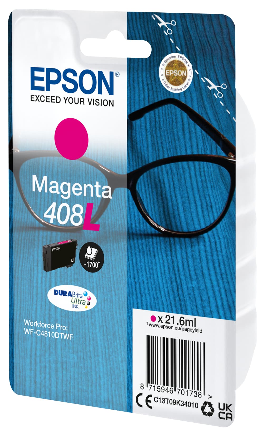Epson Tinta magenta 408L DURABrite Ultra Gafas