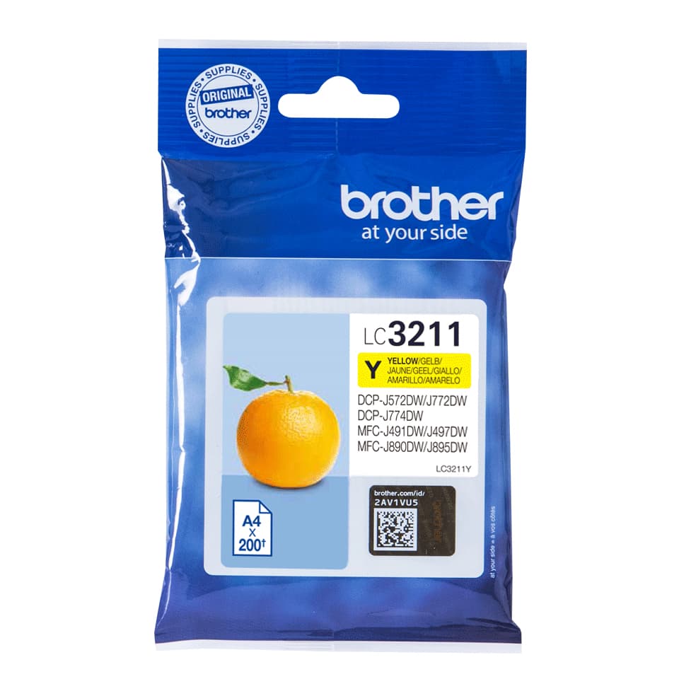 Brother LC3211Y cartucho de tinta 1 pieza(s) Original Rendimiento estándar Amarillo