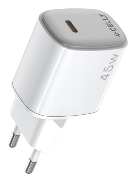 Celly UPTC1USBC45WWH cargador de dispositivo móvil Smartphone, Tableta Blanco Corriente alterna Carga rápida Interior