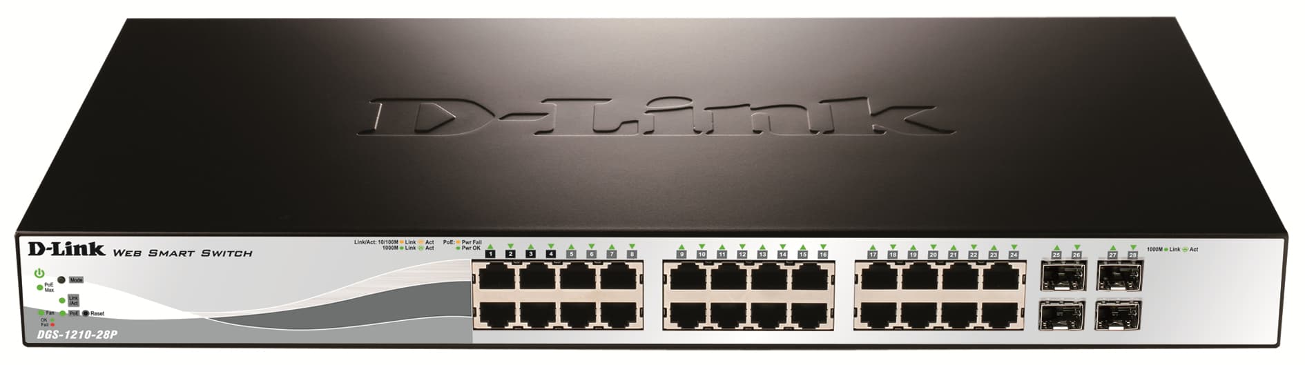 D-Link DGS-1210-28P Gestionado L2 Gigabit Ethernet (10/100/1000) Energía sobre Ethernet (PoE) 1U