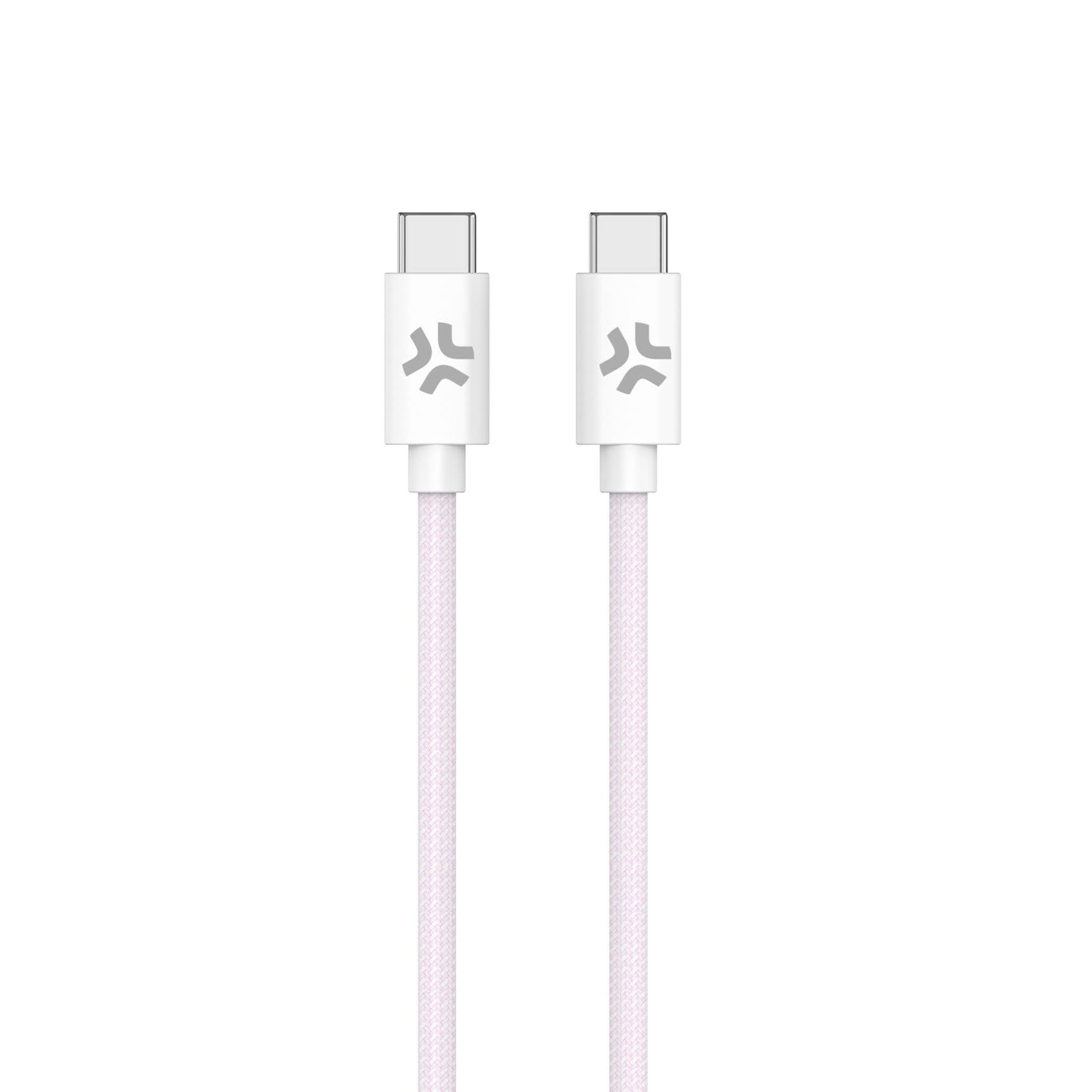 Celly USBCUSBCCOTTPK cable USB 1,5 m USB C 60 W Rosa, Blanco