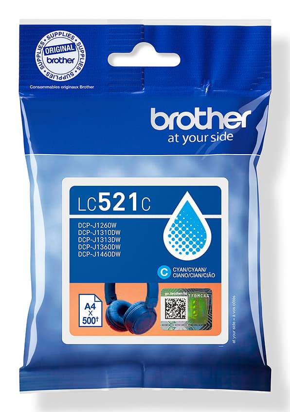 Brother LC521C cartucho de tinta 1 pieza(s) Original Cian