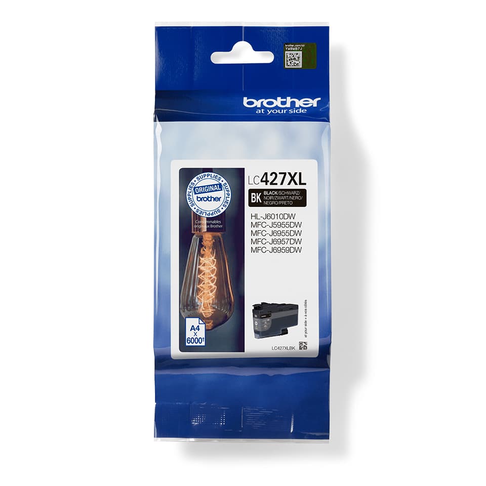 Brother LC-427XLBK cartucho de tinta 1 pieza(s) Original Alto rendimiento (XL) Negro
