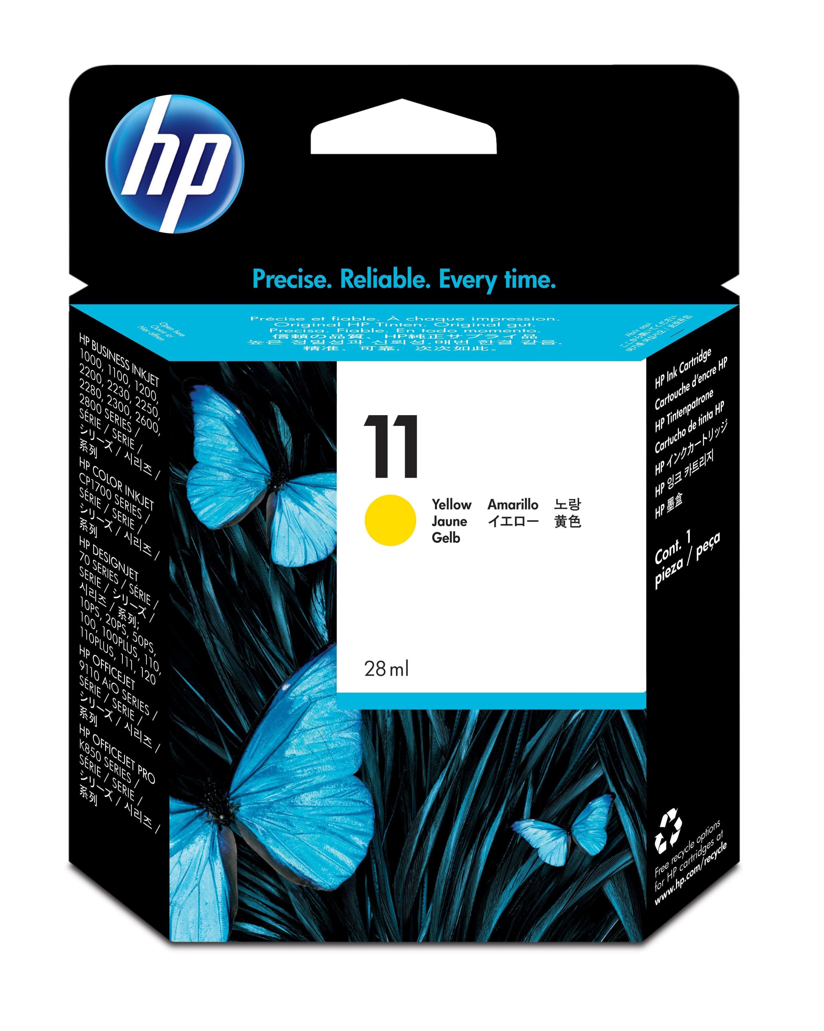 HP 11 cartucho de tinta 1 pieza(s) Original Rendimiento estándar Amarillo