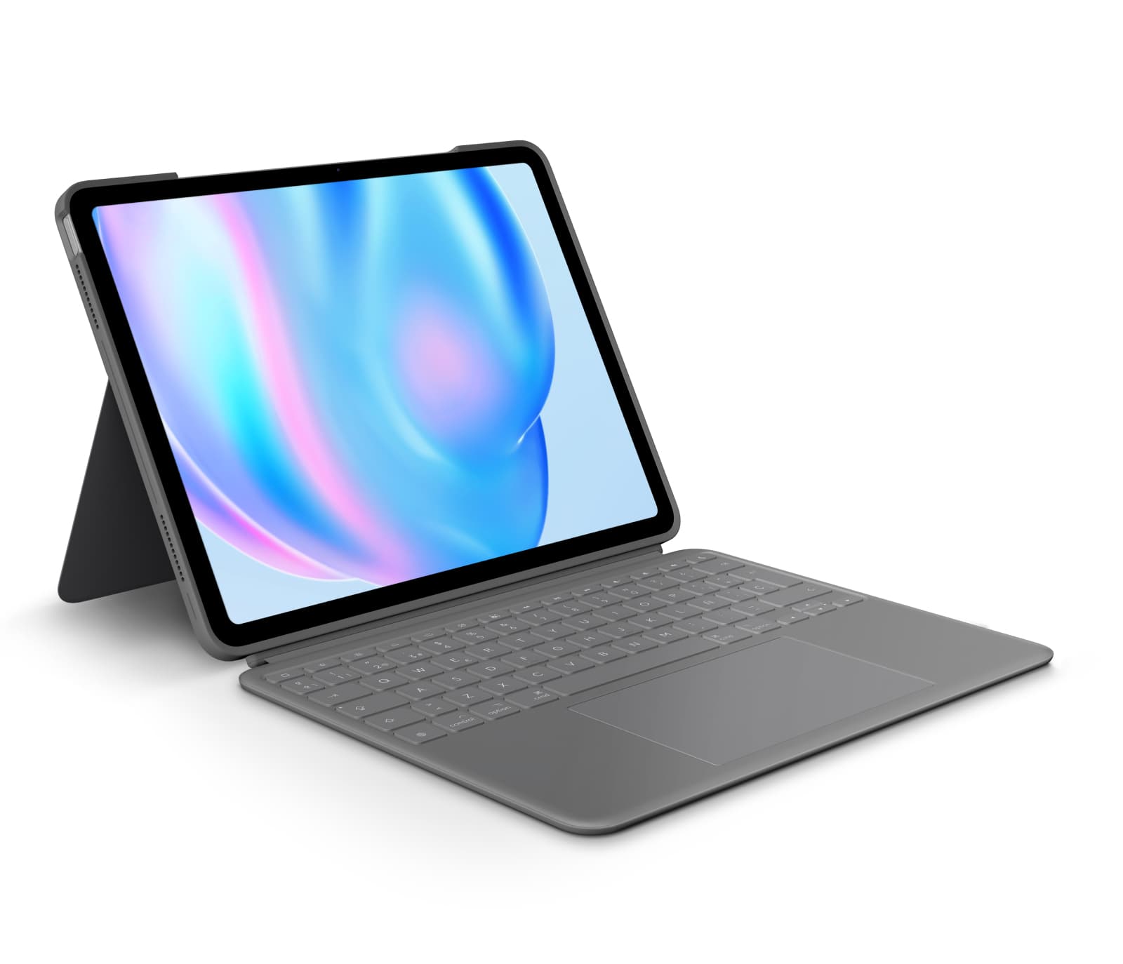 Logitech Combo Touch, Funda con Teclado, iPad Air 13 Pulgadas (M2)(2024) - Teclado retroiluminado extraíble con Soporte abatible, Escritura cómoda, Modo Multiuso, Disposición QWERTY Español - Gris