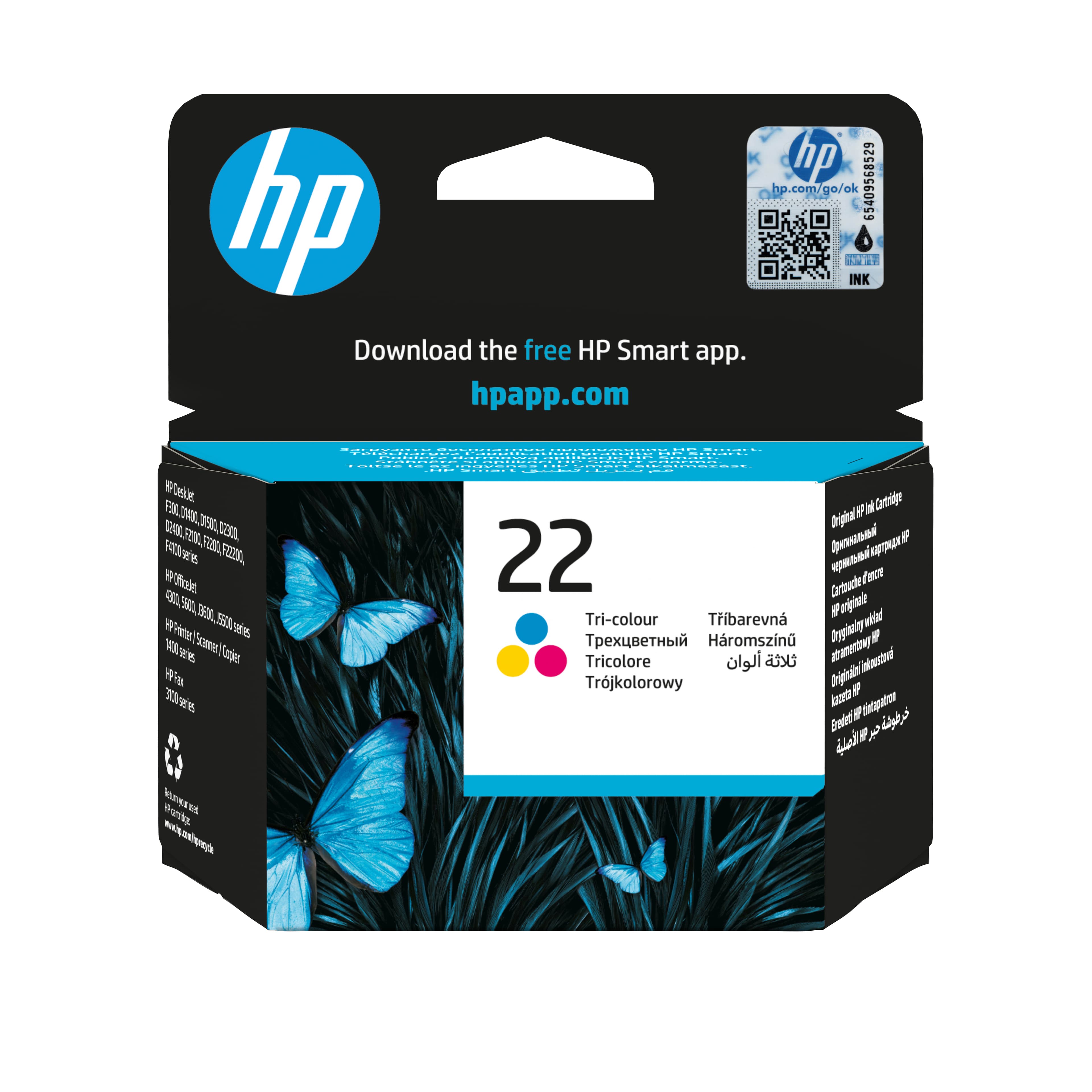HP Cartucho de tinta original 22 Tri-color