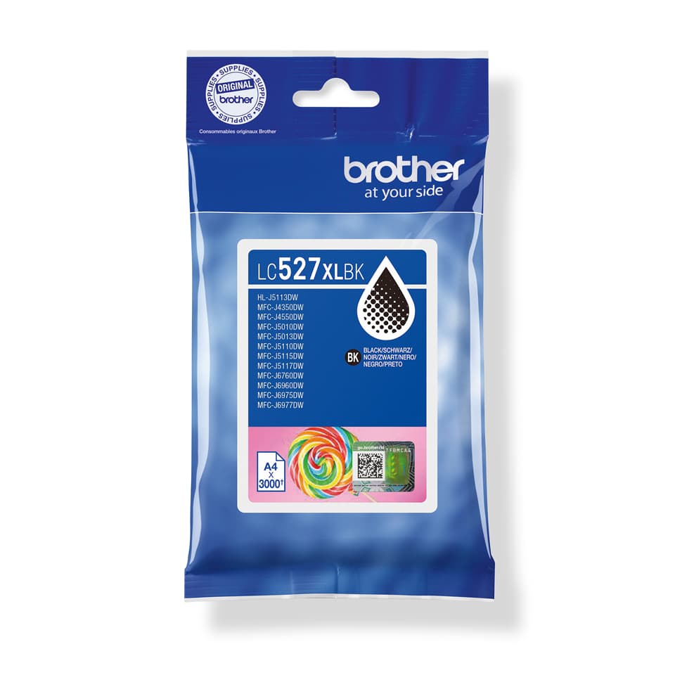 Brother LC527XLBK cartucho de tinta 1 pieza(s) Original Alto rendimiento (XL) Negro