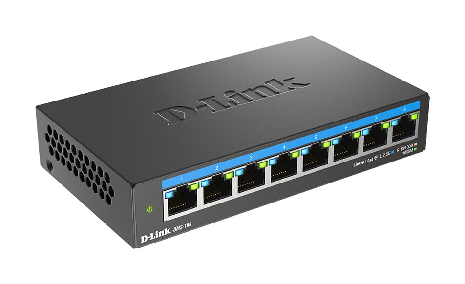 D-Link DMS-108 No administrado L2 2.5G Ethernet (100/1000/2500) Negro