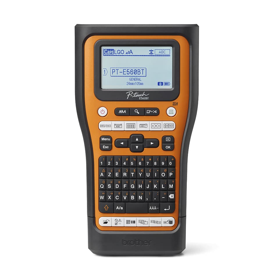 Brother PT-E560BTSP impresora de etiquetas Transferencia térmica 180 x 180 DPI 30 mm/s Inalámbrico y alámbrico HSE/TZe Bluetooth QWERTY