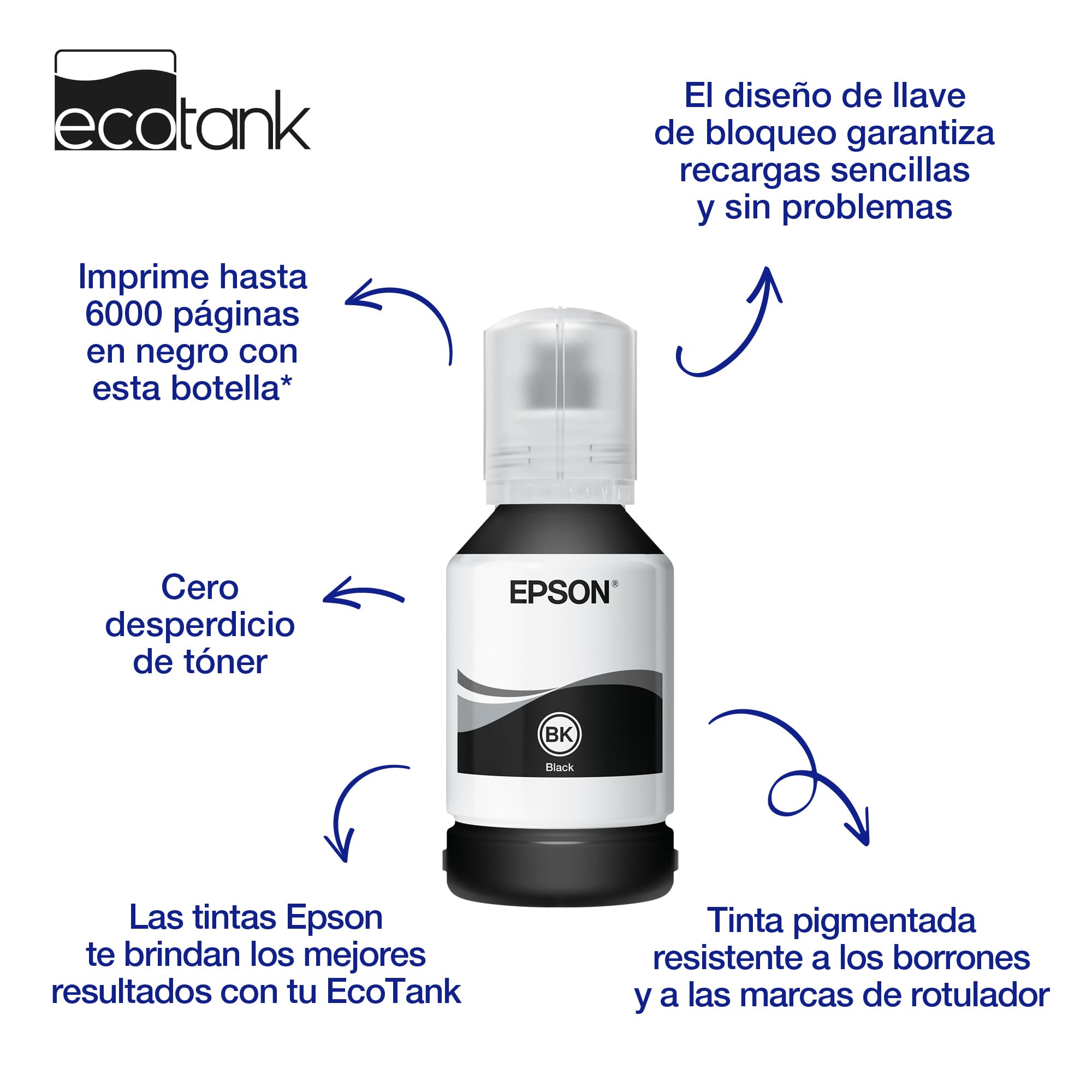 Epson Botella de tinta negra pigmentada EcoTank 111