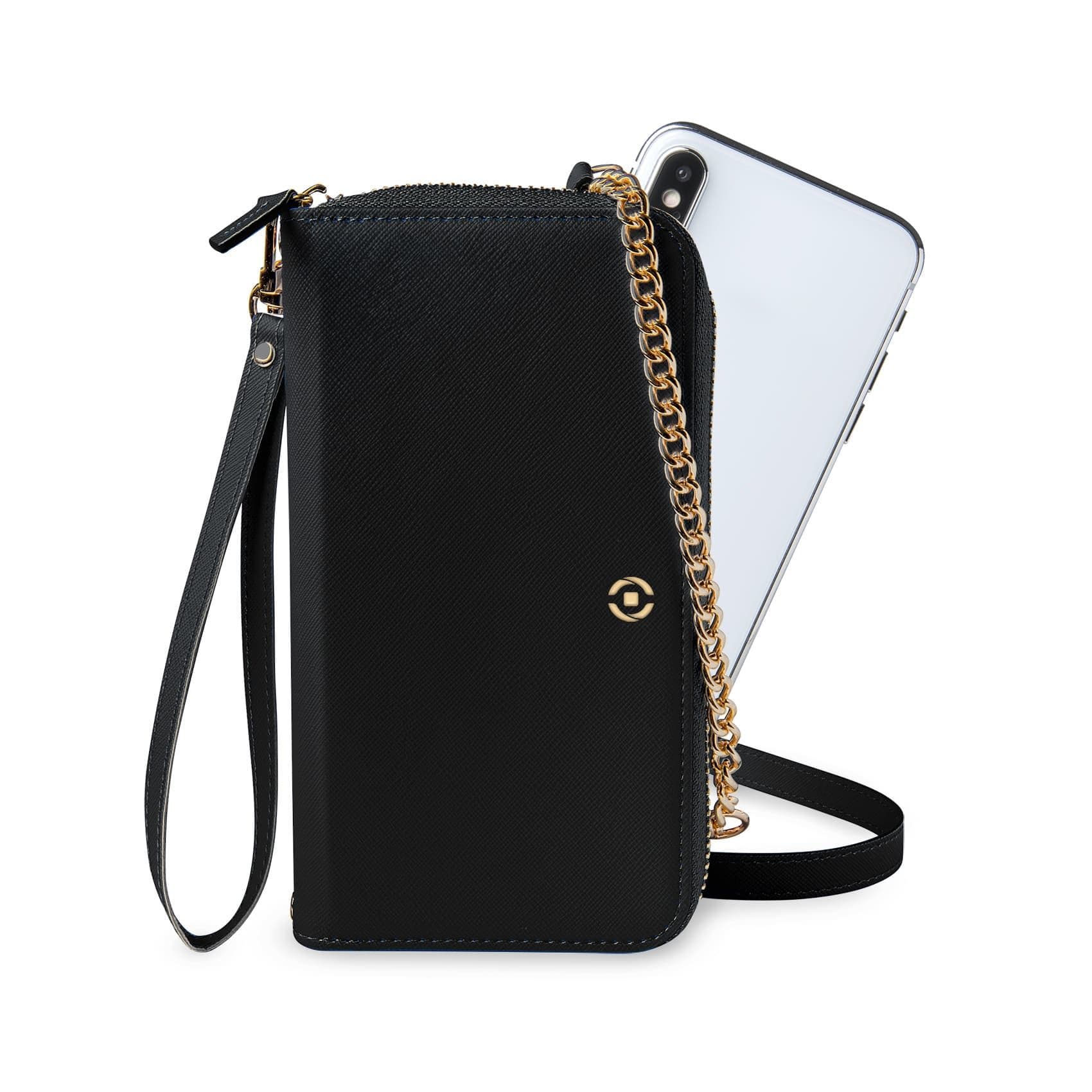 Celly VENEREBK funda para teléfono móvil 16,5 cm (6.5") Funda cartera Negro