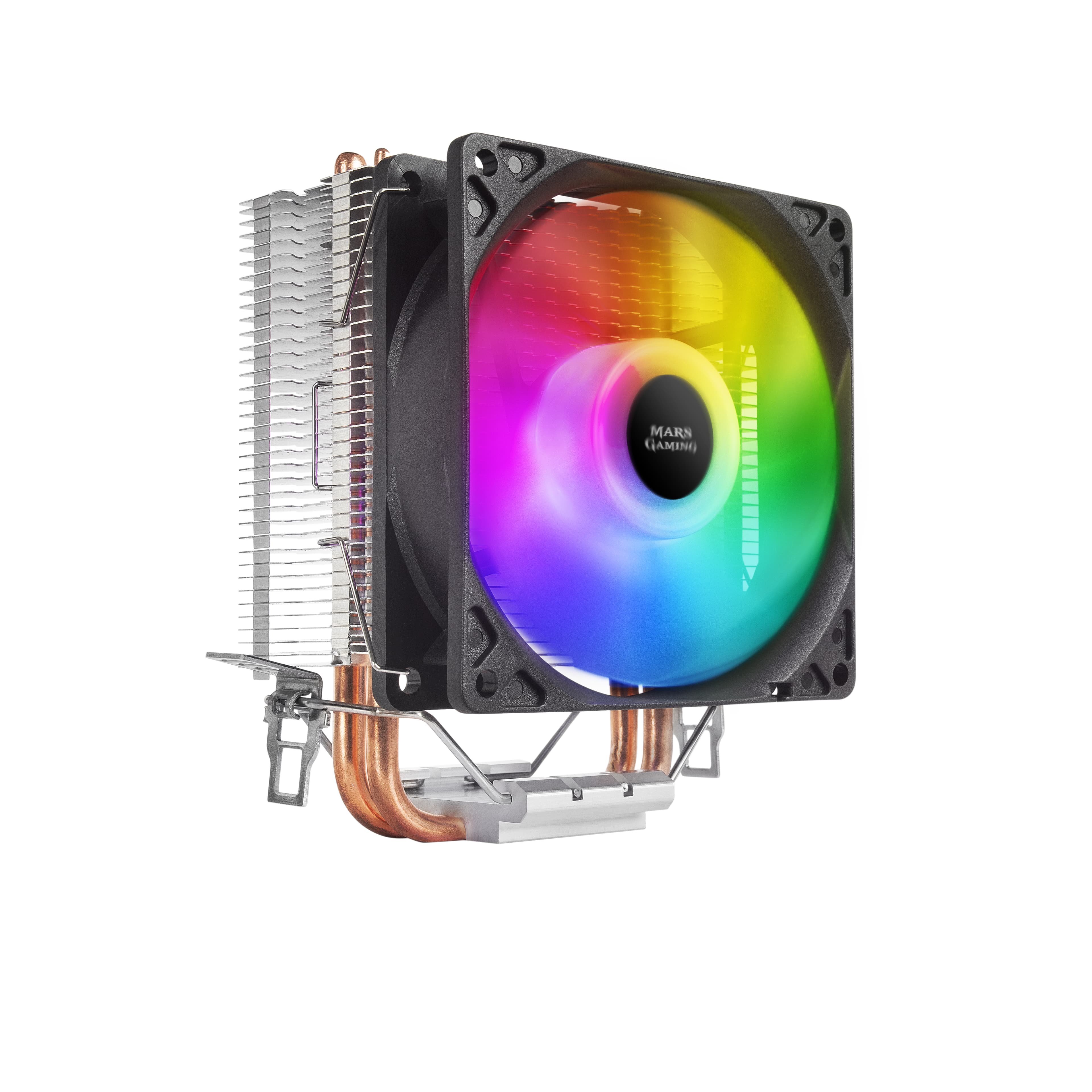 Mars Gaming MCPUARGB, Disipador CPU RGB, 2 Heatpipes HCT, TDP 130W, Silencioso, PWM
