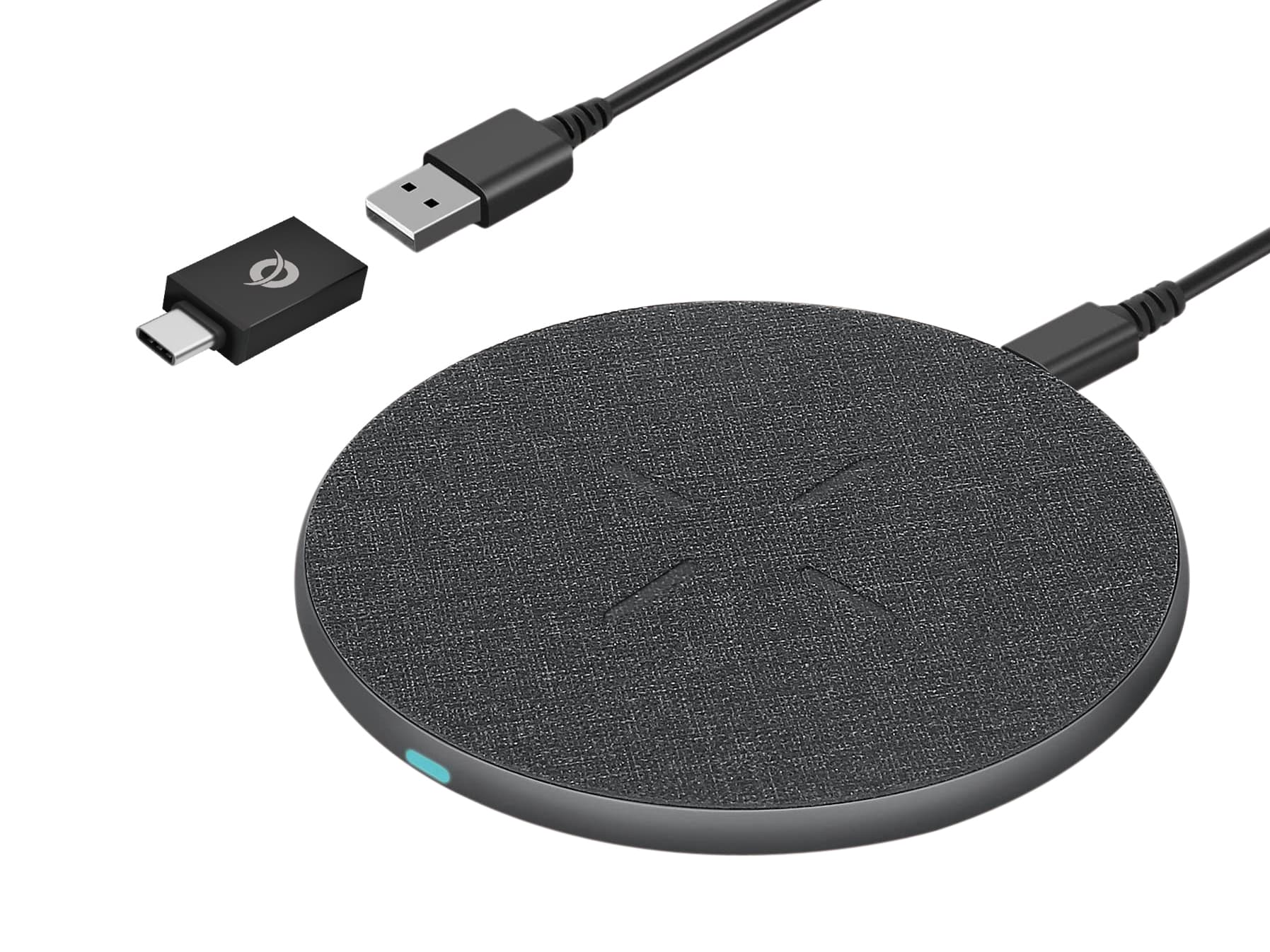 Conceptronic GORGON03G cargador de dispositivo móvil Auriculares, Smartphone Gris USB Cargador inalámbrico Carga rápida Interior