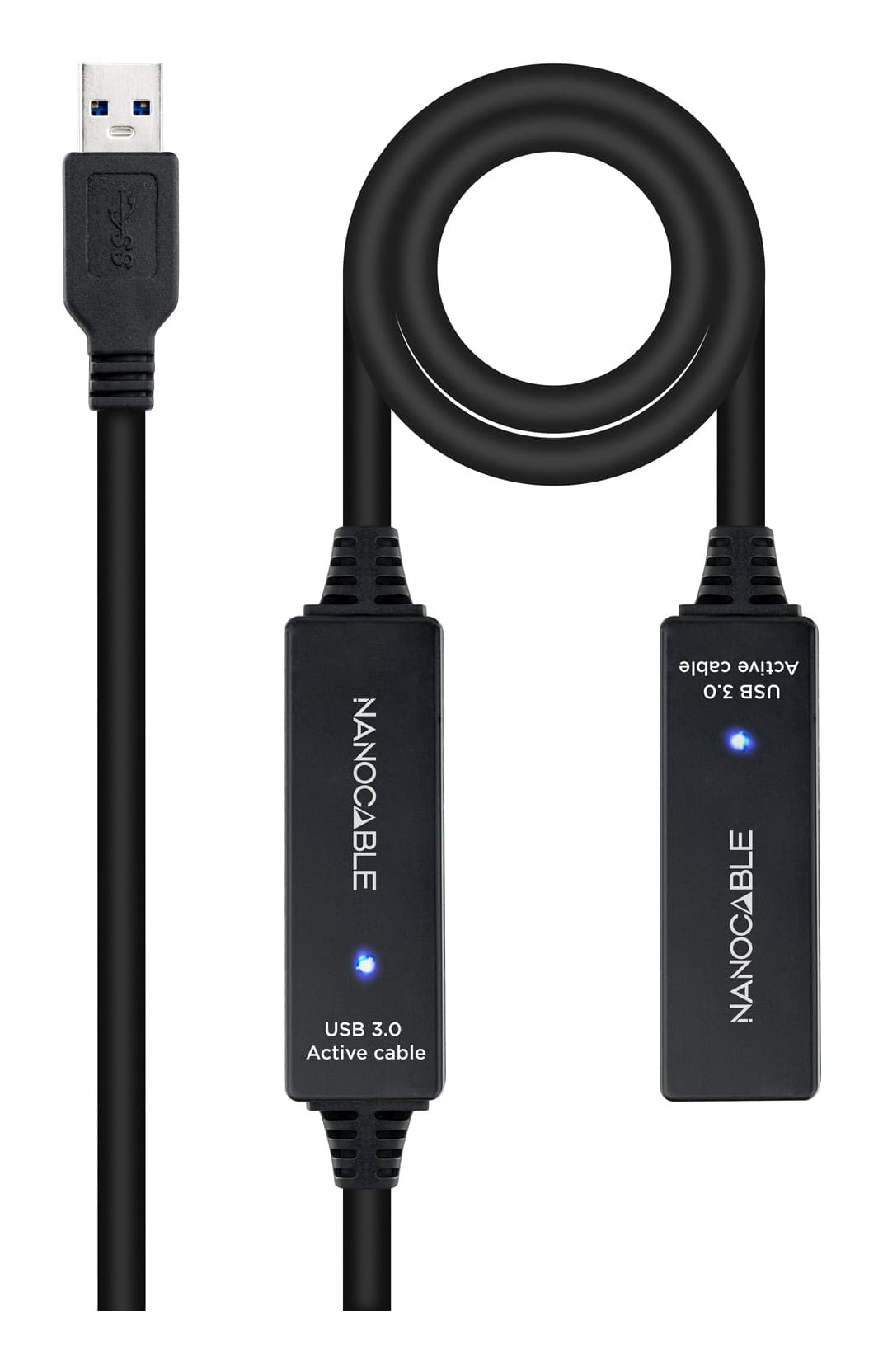 Nanocable Cable USB 3.0 prolongador con amplificador, tipo A/M-A/H, 15m