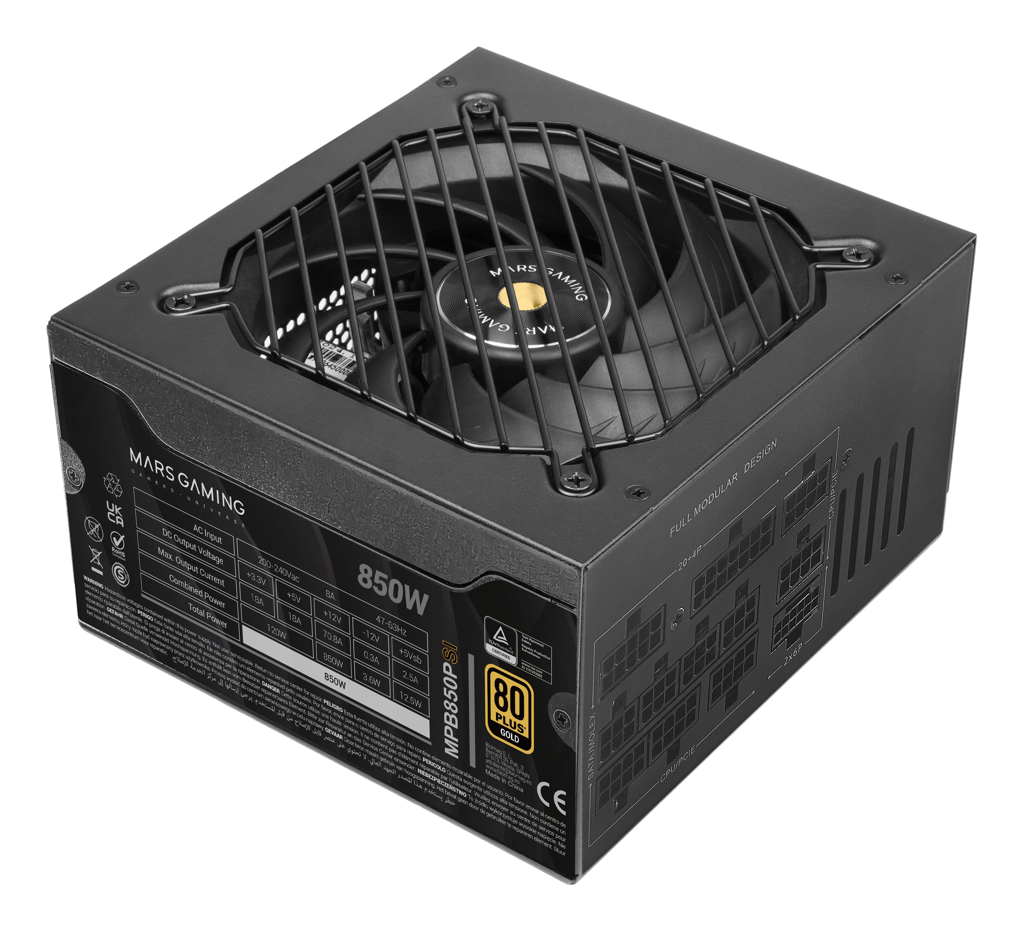 Mars Gaming MPB850PSI unidad de fuente de alimentación 850 W 24-pin ATX ATX Negro