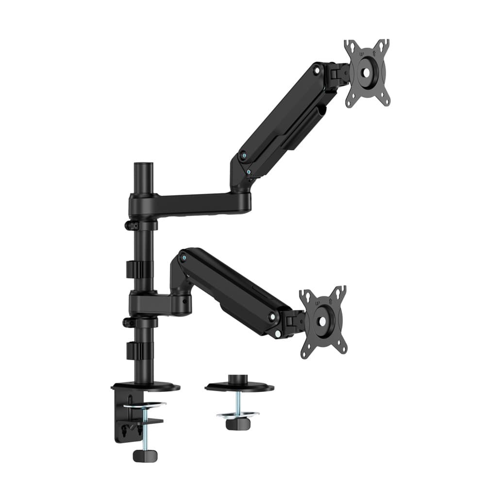 AISENS Soporte de Mesa Eco Contrapeso Giratorio e Inclinable Para Monitor/TV 9kg (3 Pivotes, 2 Brazos) de 17-32", Negro