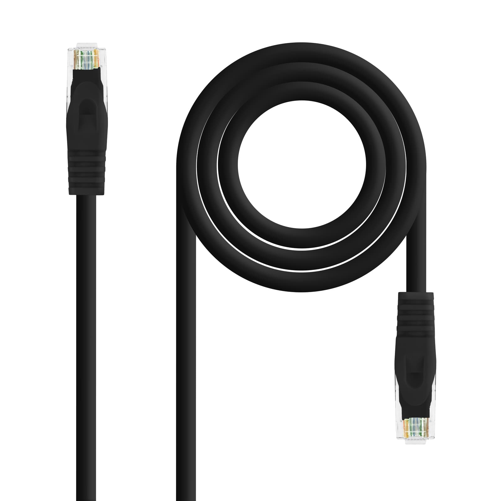 Nanocable Cable de red latiguillo RJ45 LSZH Cat.6A UTP AWG24, Negro, 0.5m