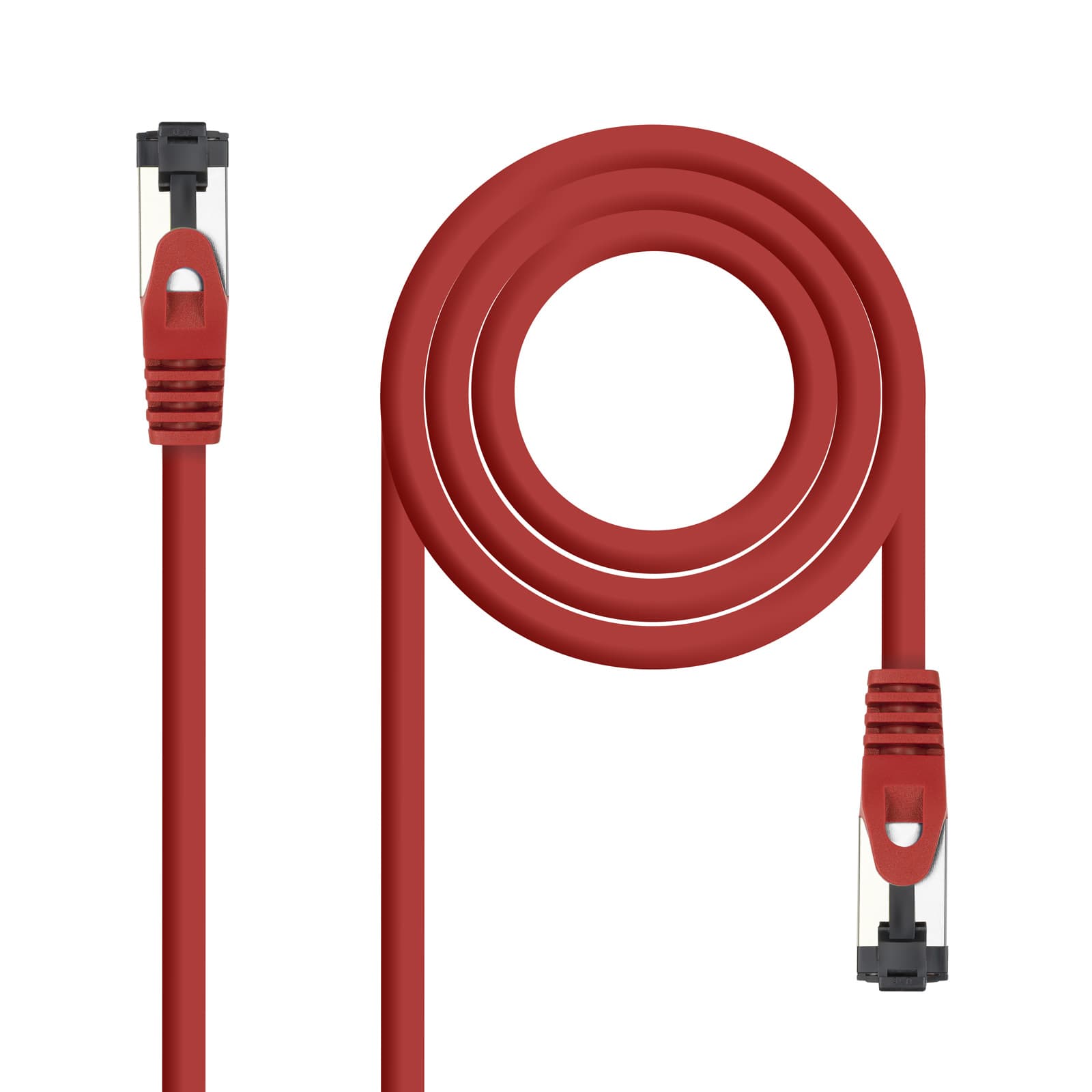 Nanocable Cable de Red Latiguillo Cat.8.1 2GHz LSZH SSTP AWG26, Rojo, 30 cm
