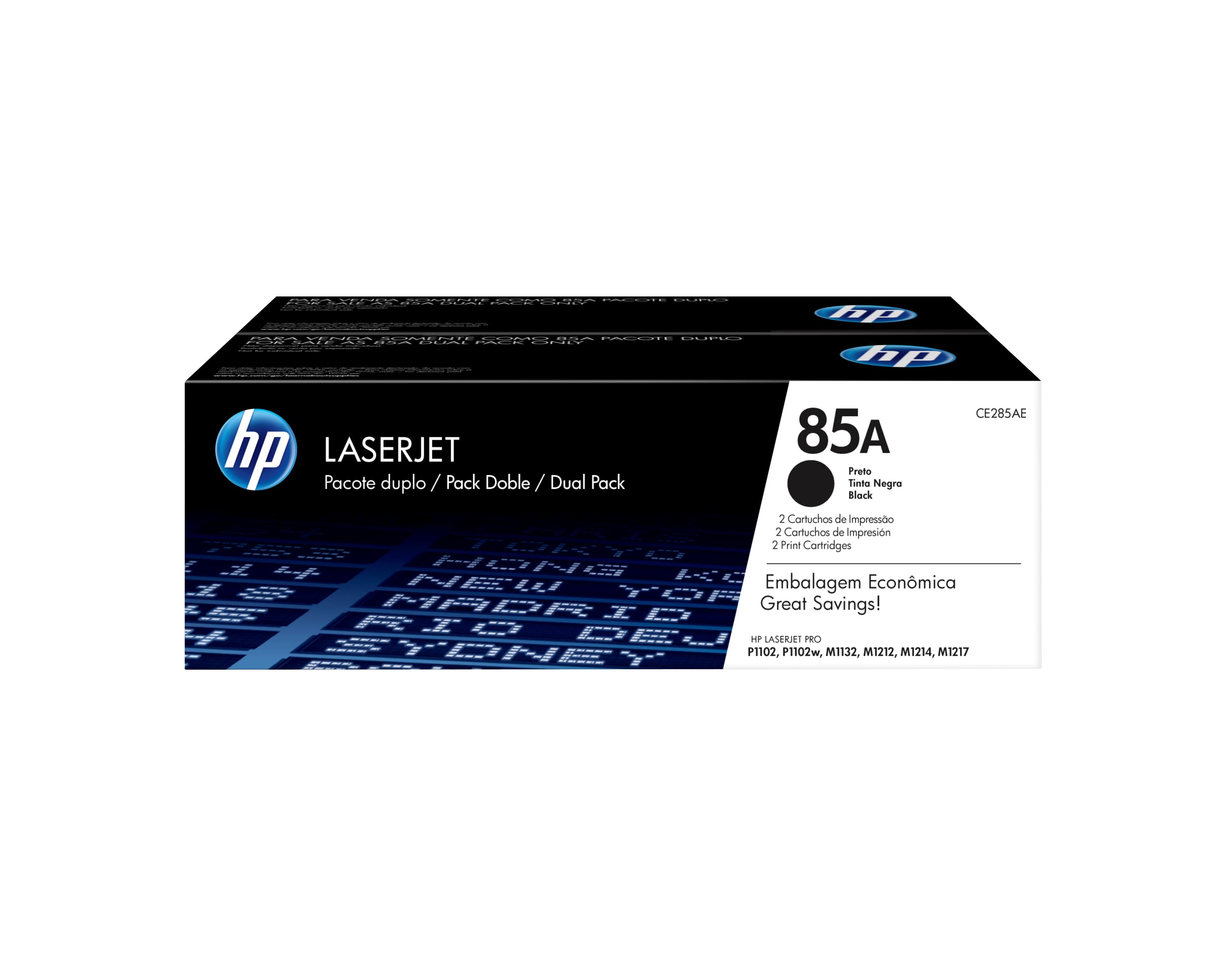 HP Pack de ahorro de 2 cartuchos de tóner original LaserJet 85A negro