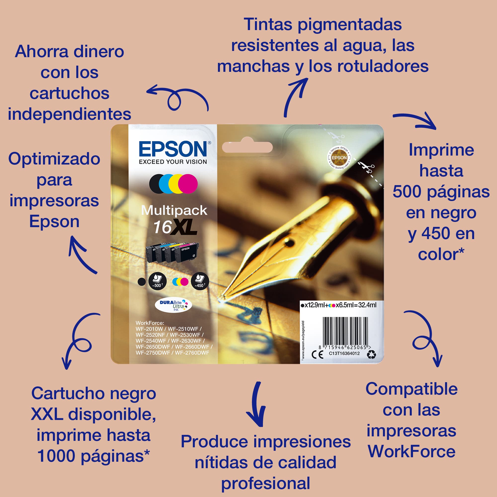 Epson Pen and crossword Singlepack Yellow 16 DURABrite Ultra Ink