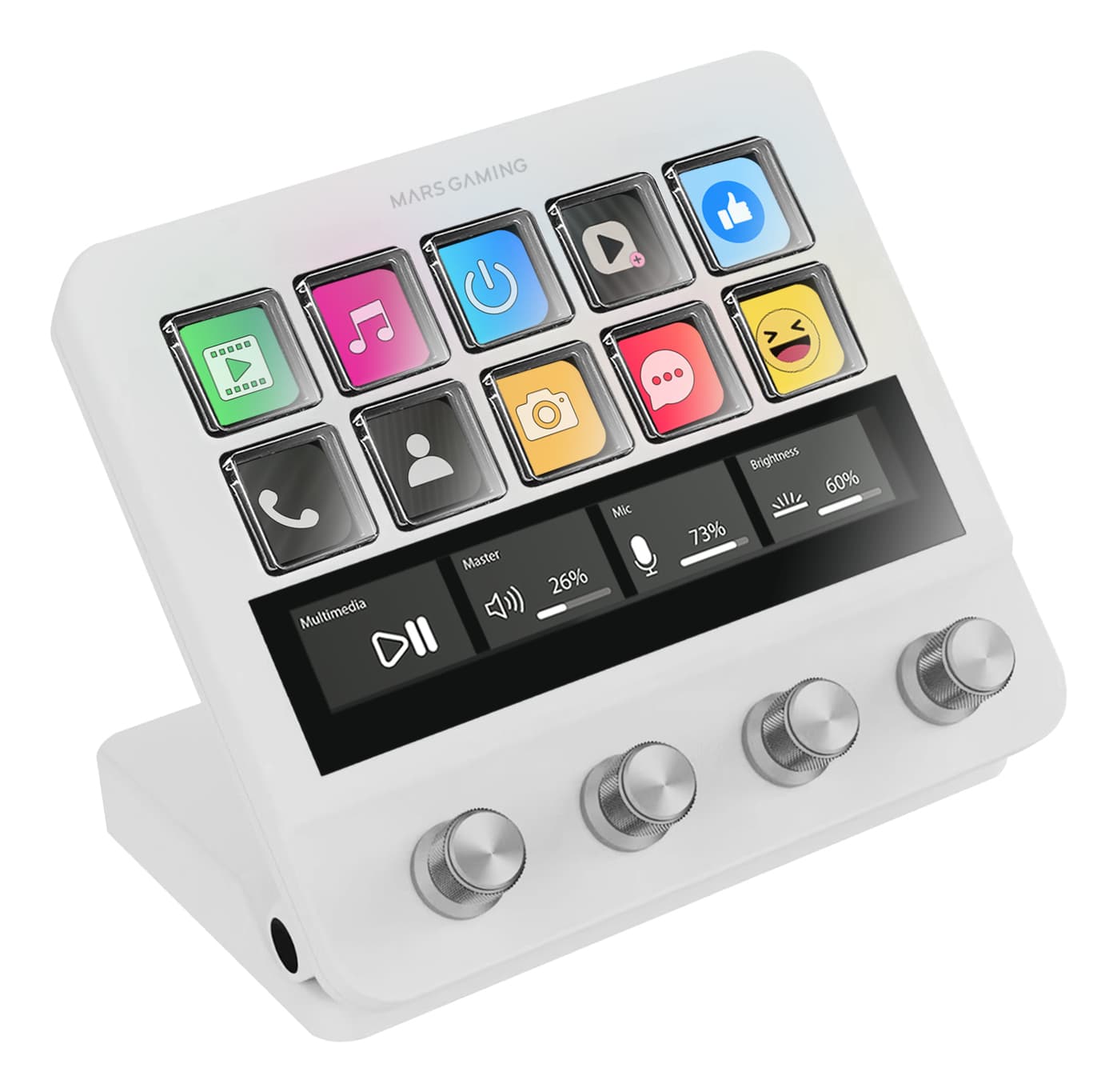 Mars Gaming MS-DPROW Blanco 10 botones