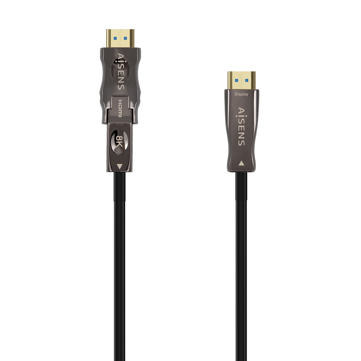 AISENS Cable Hdmi V2.1 AOC Desmontable Ultra Alta Velocidad / Hec 8K@60Hz 4K@120Hz 4:4:4 48Gbps, A/M-D/A/M, Negro, 50M