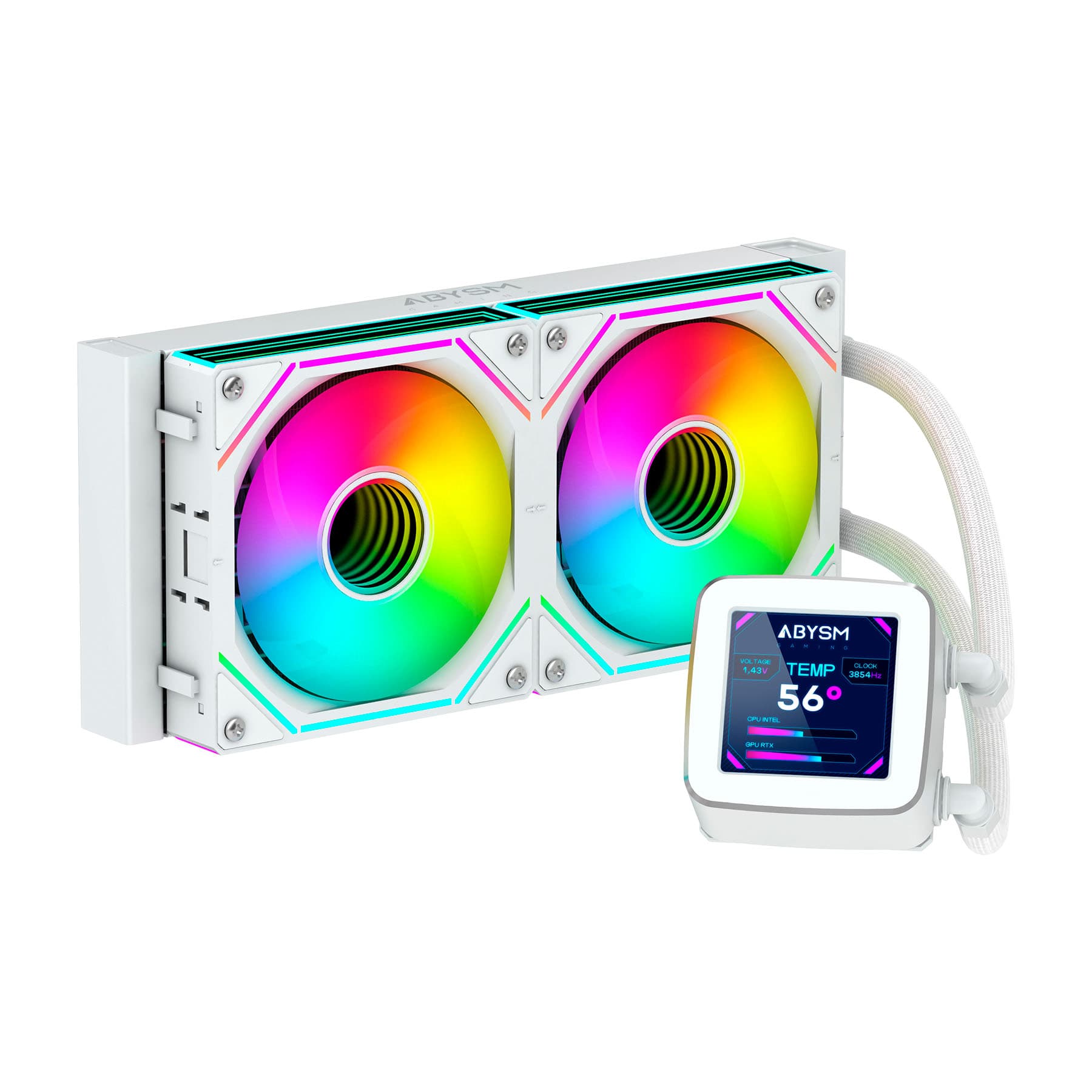 ABYSM AB324012 sistema de refrigeración para ordenador Procesador Sistema de refrigeración líquida todo en uno 12 cm Blanco 1 pieza(s)