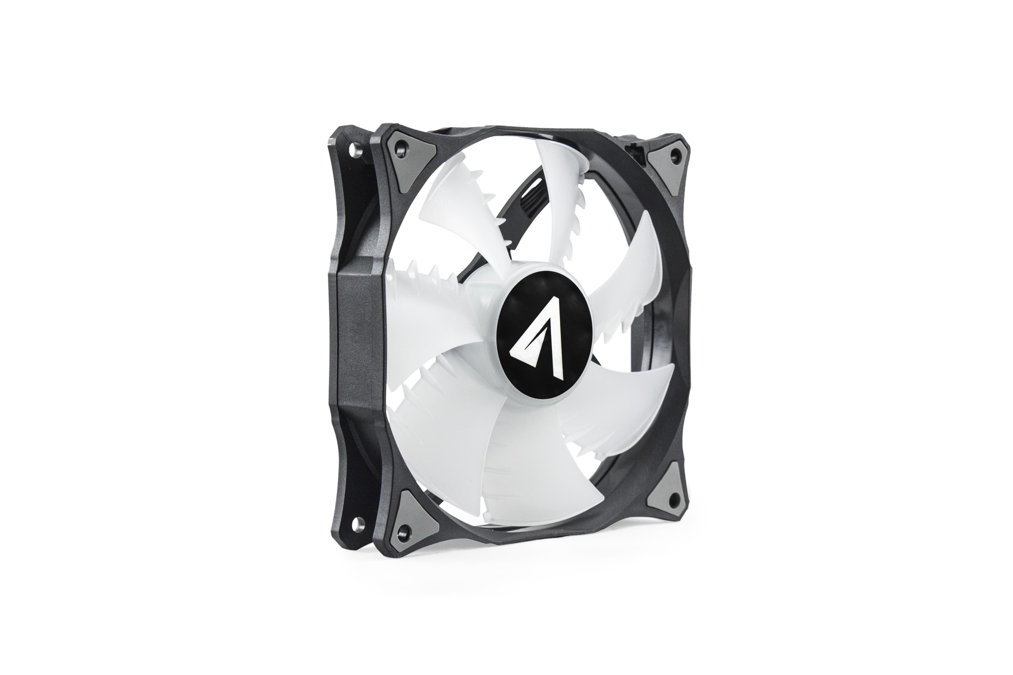 ABYSM RGB Sled Carcasa del ordenador Ventilador 12 cm Negro, Blanco