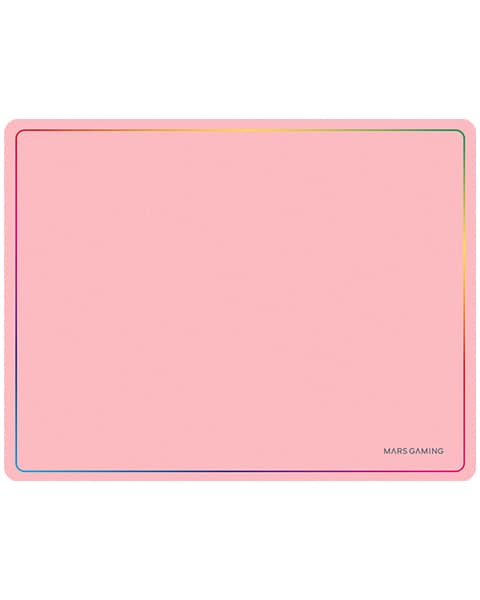 Mars Gaming MMP124, Alfombrilla Gaming 360x260mm, Diseño de Bordes Rainbow, Base Antideslizante de Caucho Natural, Superficie Nanotextil de Alta Precisión, Alfombrilla de Ratón Flexible, Rosa
