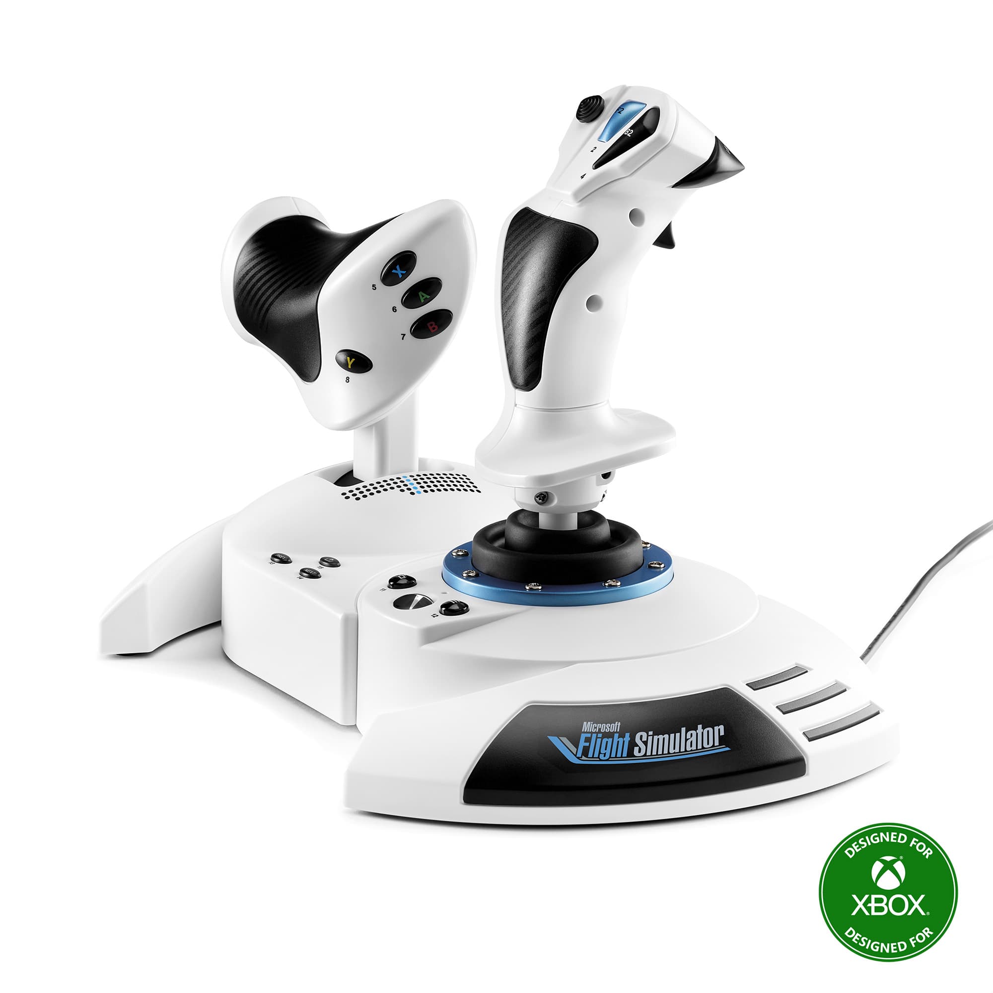 Thrustmaster T.Flight Hotas One Microsoft Flight Simulator Edition Negro, Blanco USB Joystick/Palanca de control lateral + cuadrante de aceleración Analógico/Digital PC, Xbox One, Xbox One S, Xbox One X