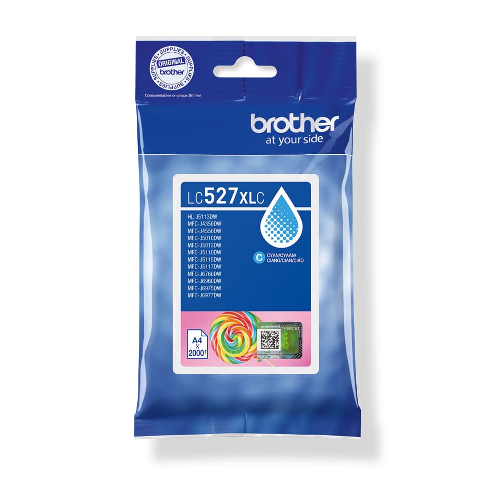 Brother LC527XLC cartucho de tinta 1 pieza(s) Original Alto rendimiento (XL) Cian