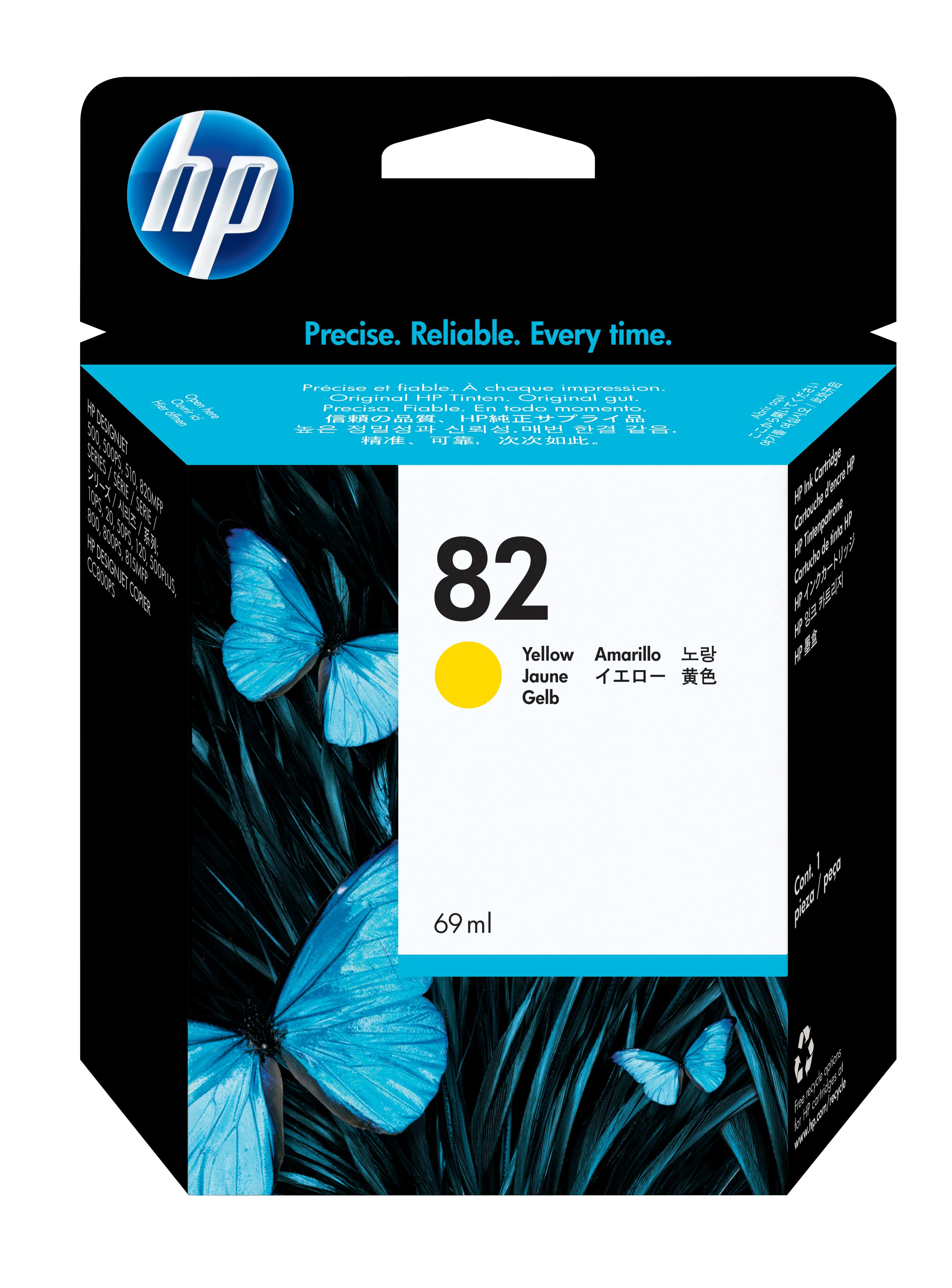HP Cartucho de tinta DesignJet 82 amarillo de 69 ml
