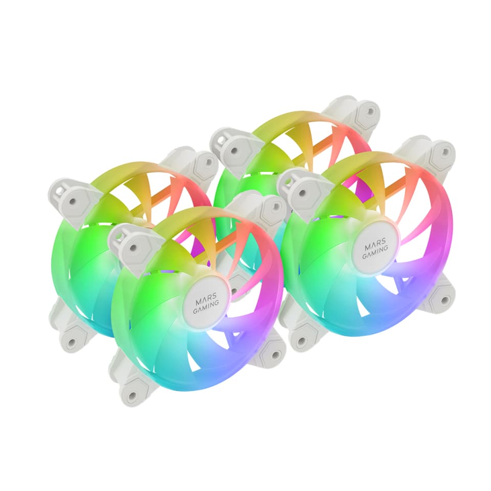Mars Gaming MF-4A Carcasa del ordenador Ventilador 12 cm Blanco 4 pieza(s)
