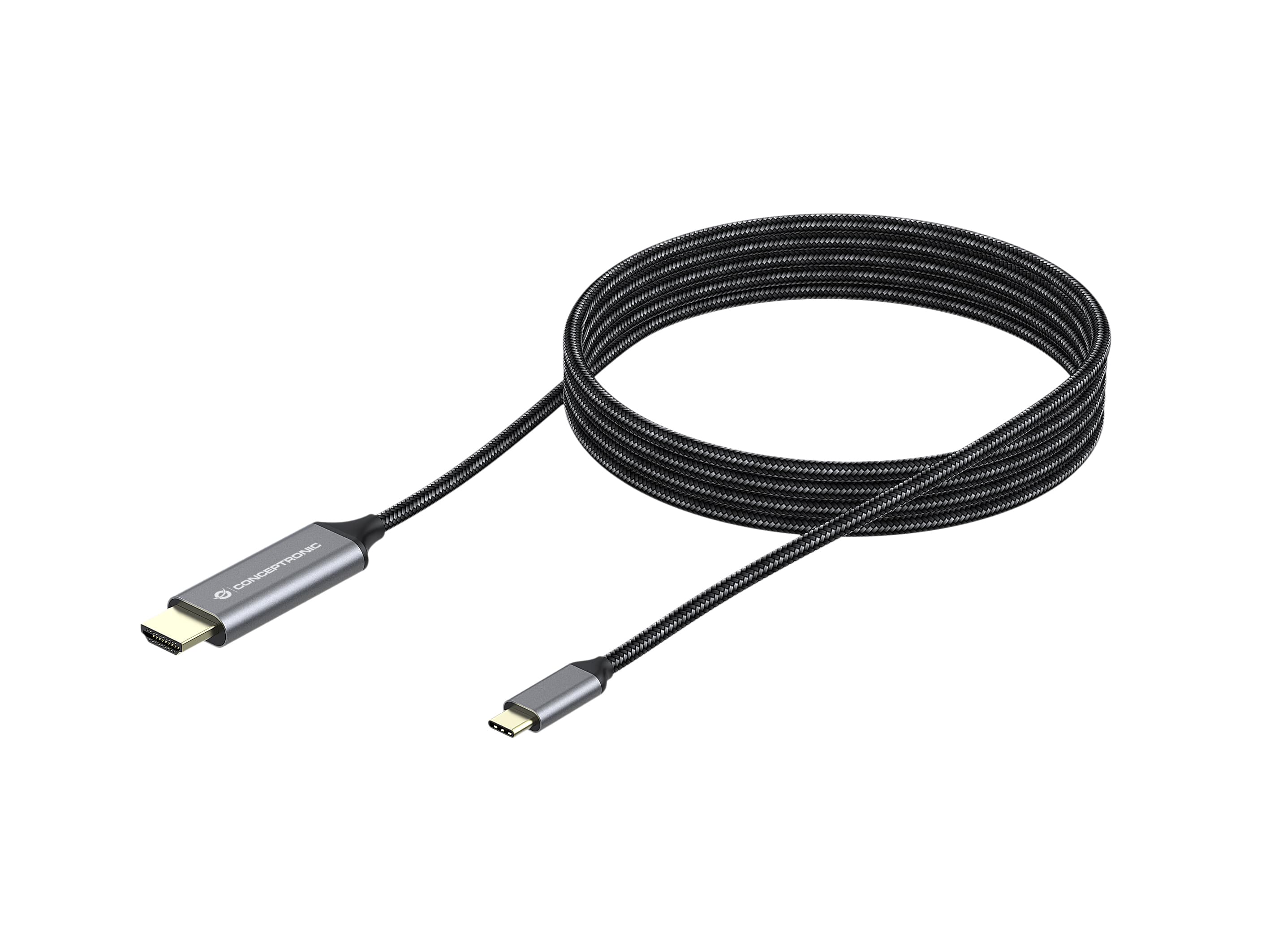 Conceptronic ABBY10G adaptador de cable de vídeo 2 m USB Tipo C HDMI Gris