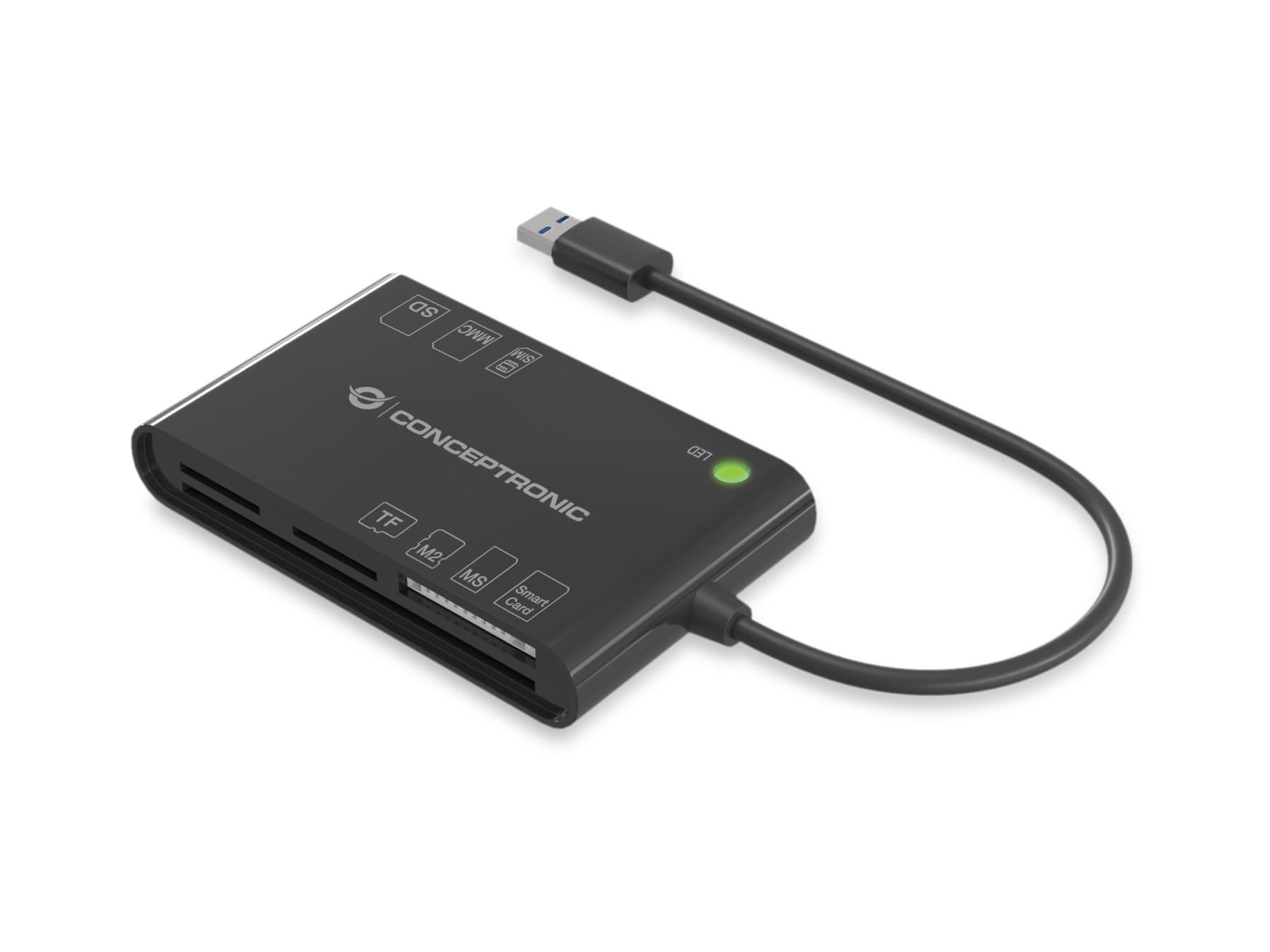 Conceptronic BIAN01B lector de tarjeta inteligente Interior USB 3.2 Gen 1 (3.1 Gen 1) Negro