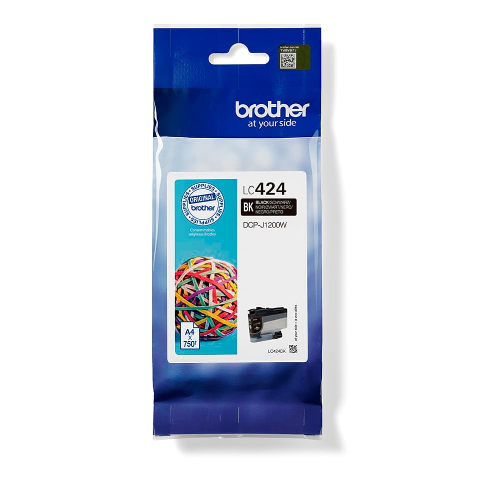 Brother LC424BK cartucho de tinta 1 pieza(s) Original Negro