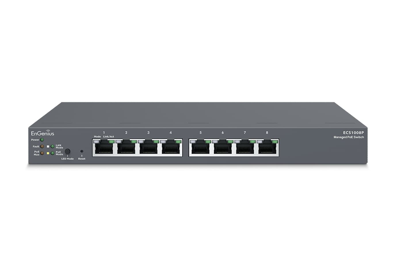 EnGenius ECS1008P switch Gestionado L2 Gigabit Ethernet (10/100/1000) Energía sobre Ethernet (PoE) Negro