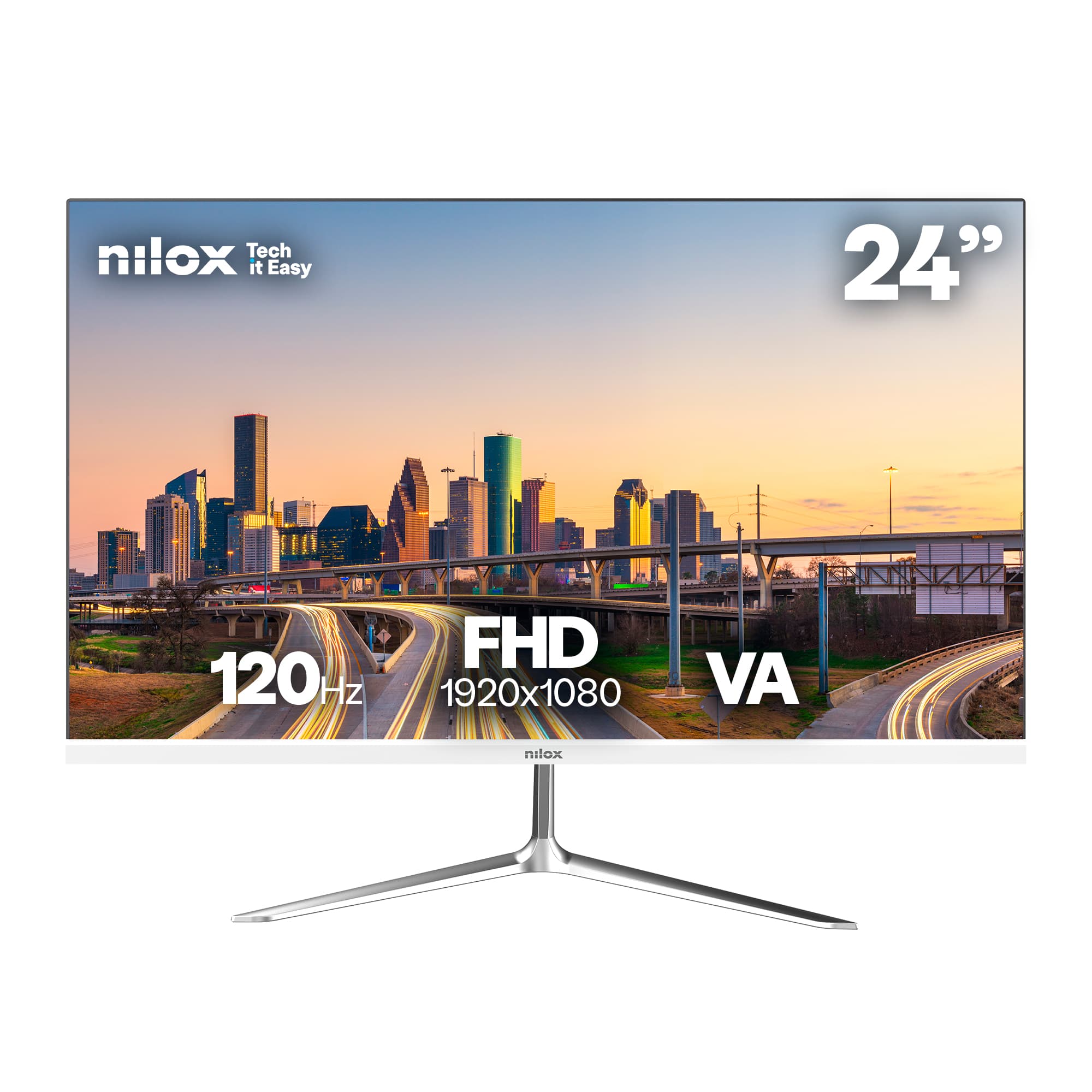 Nilox NXM24FHD1201W pantalla para PC 60,5 cm (23.8") 1920 x 1080 Pixeles Full HD LED Blanco
