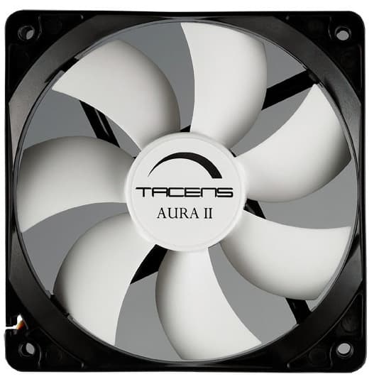 Tacens 3AURAII12, Ventilador Ordenador 12 cm, Ultrasilencioso, Antipolvo, Negro