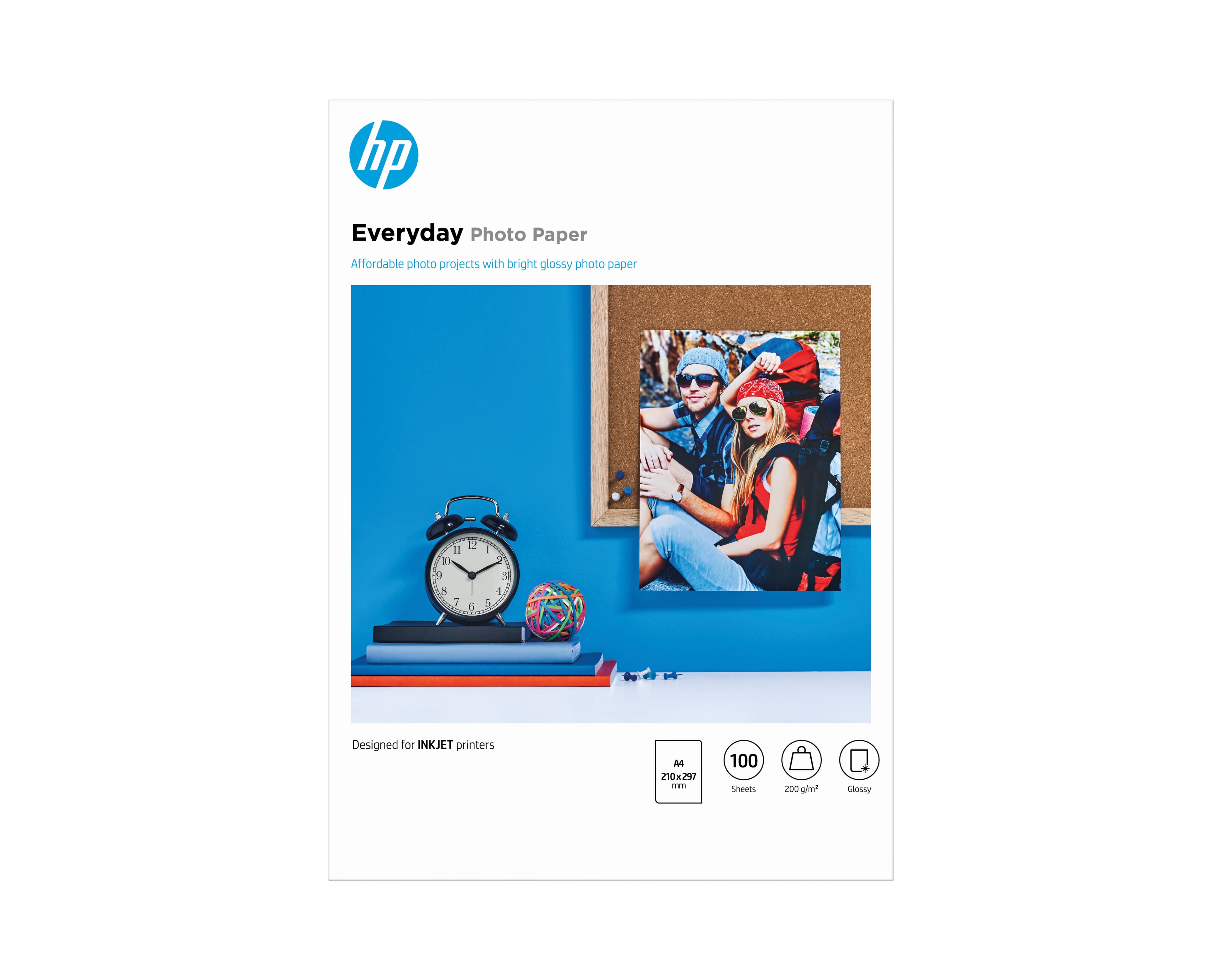 HP Papel fotográfico Everyday brillante de 200 g/m2 A4 (210 x 297 mm) 100 hojas