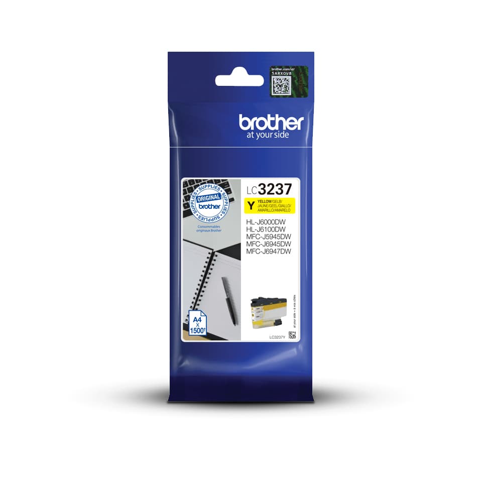 Brother LC3237Y cartucho de tinta 1 pieza(s) Original Rendimiento estándar Amarillo